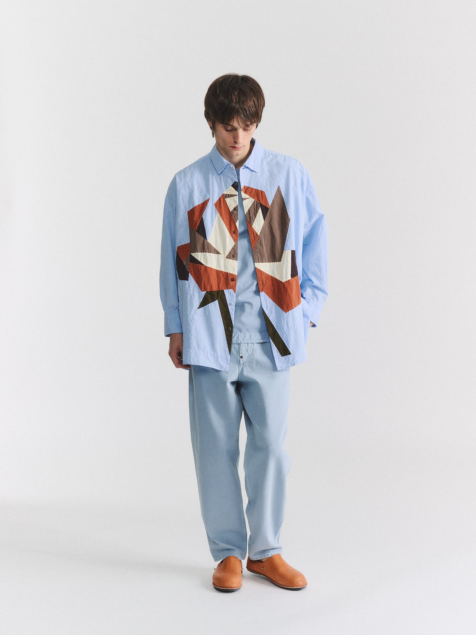 CHEMISE HAMNET PATCHWORK - PAPER COT - COULEURS MÉTISSES GLACIER