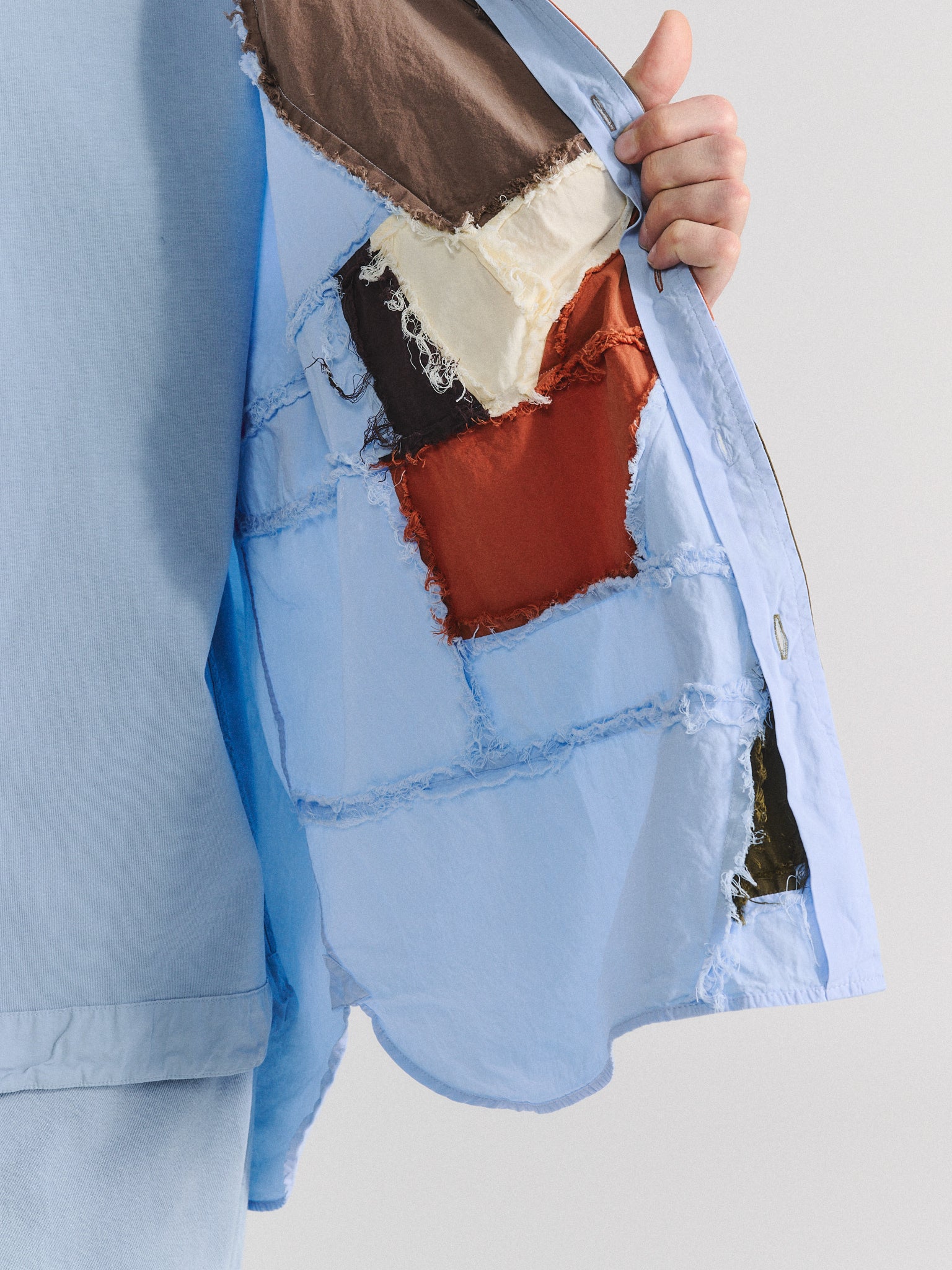 CHEMISE HAMNET PATCHWORK - PAPER COT - COULEURS MÉTISSES GLACIER
