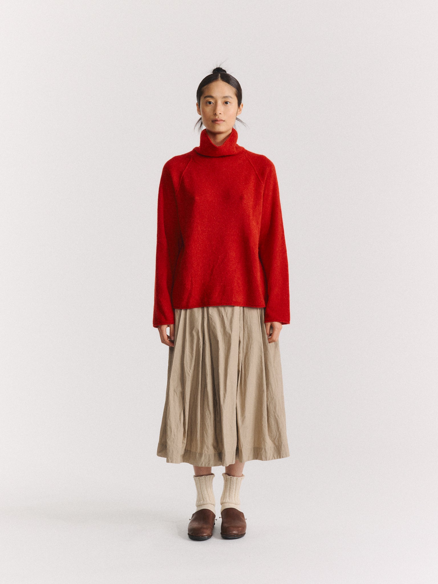 HIGH NECK JUMPER - ALPWO - SANGERINE