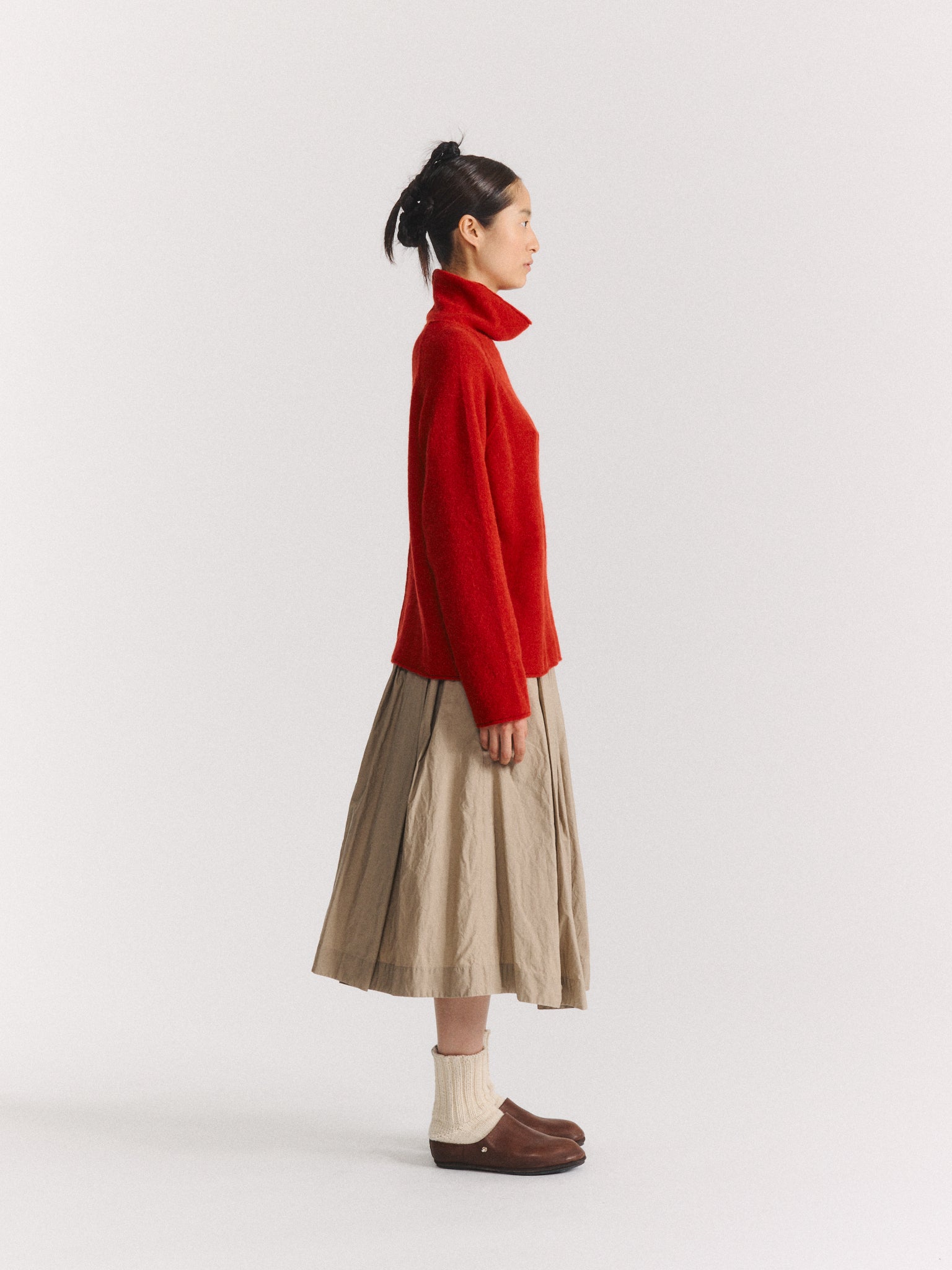 HIGH NECK JUMPER - ALPWO - SANGERINE