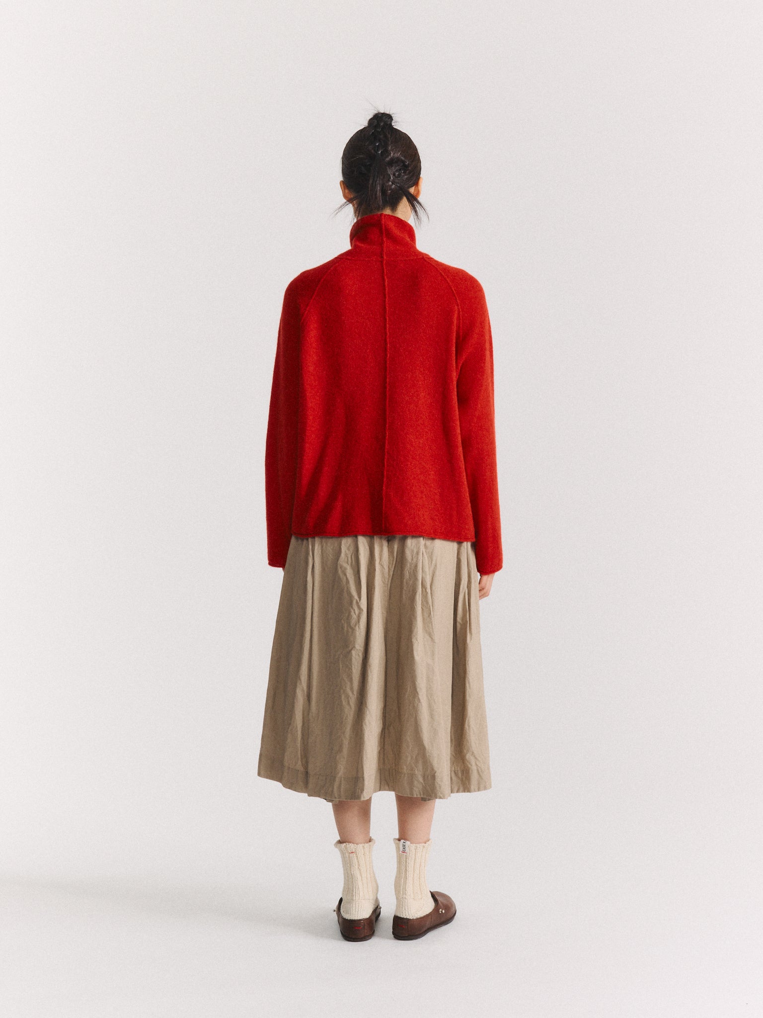 HIGH NECK JUMPER - ALPWO - SANGERINE