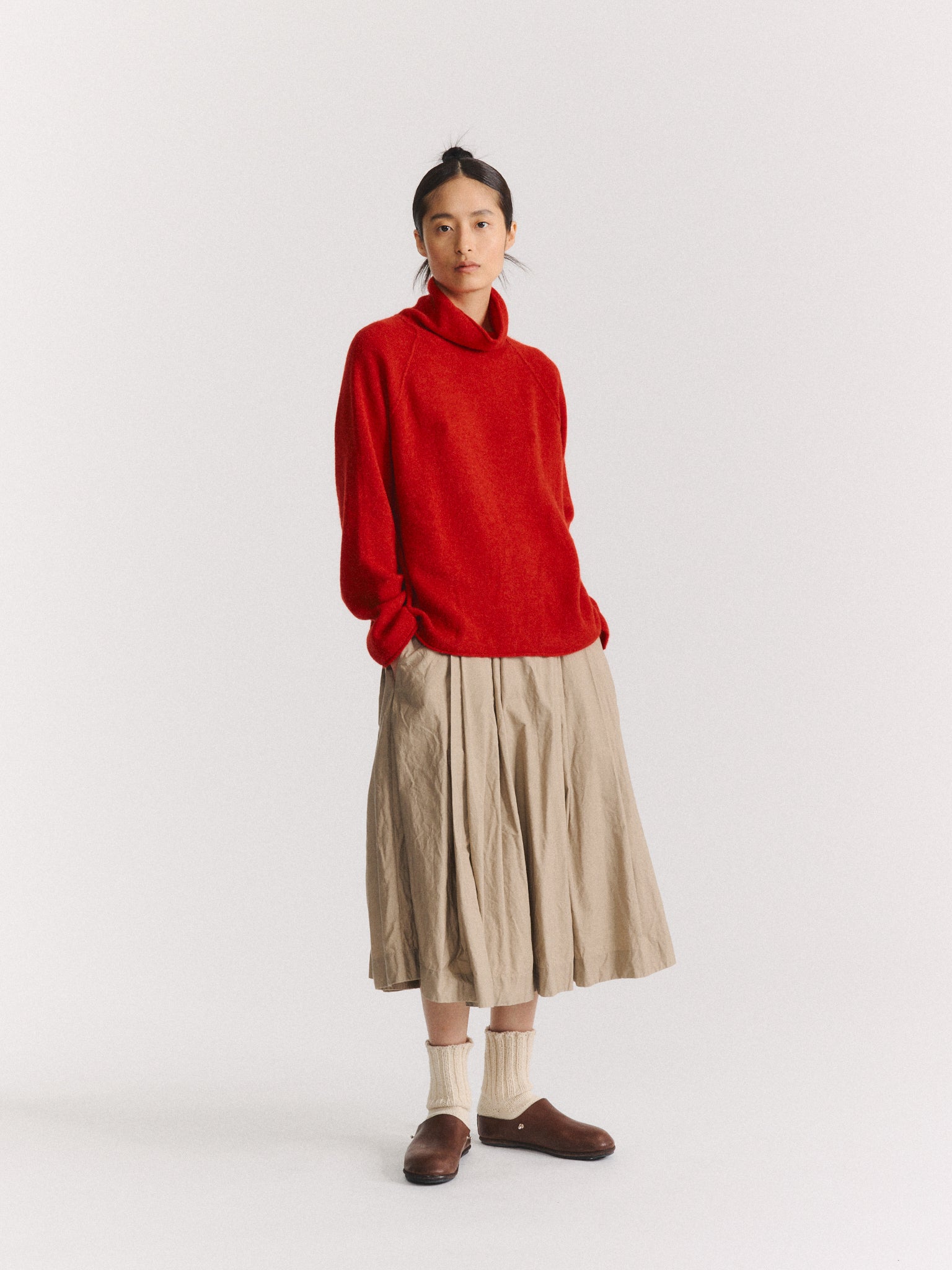 HIGH NECK JUMPER - ALPWO - SANGERINE