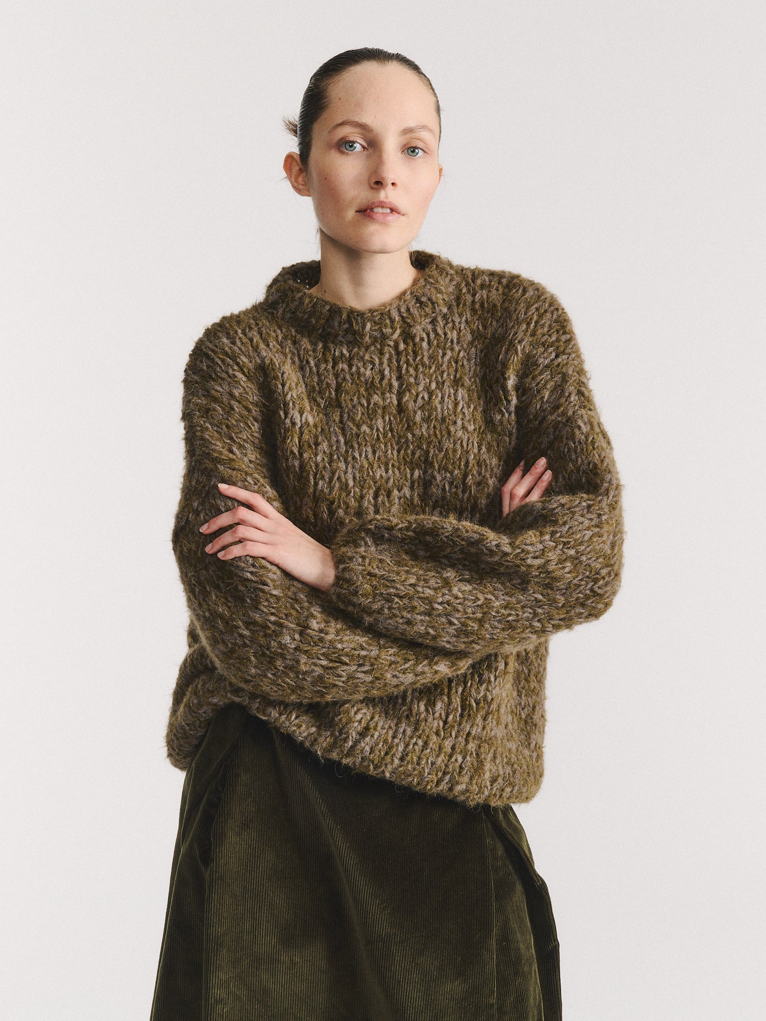 WEI JUMPER - ALPA BRUSH - GREY/ DARK GREEN