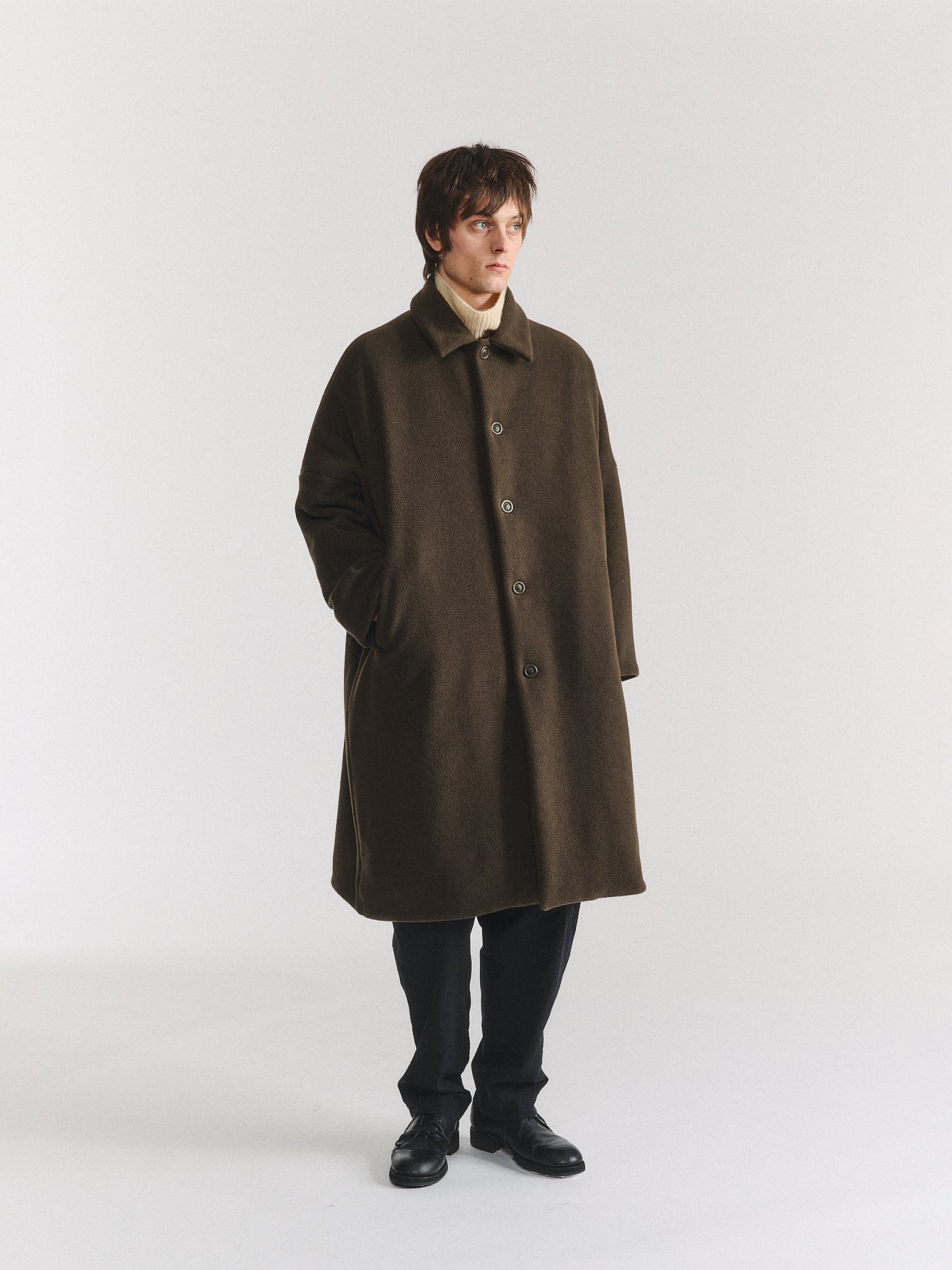 BIG BLOBBY COAT - HEAVY CASHEMERE - KHAKI