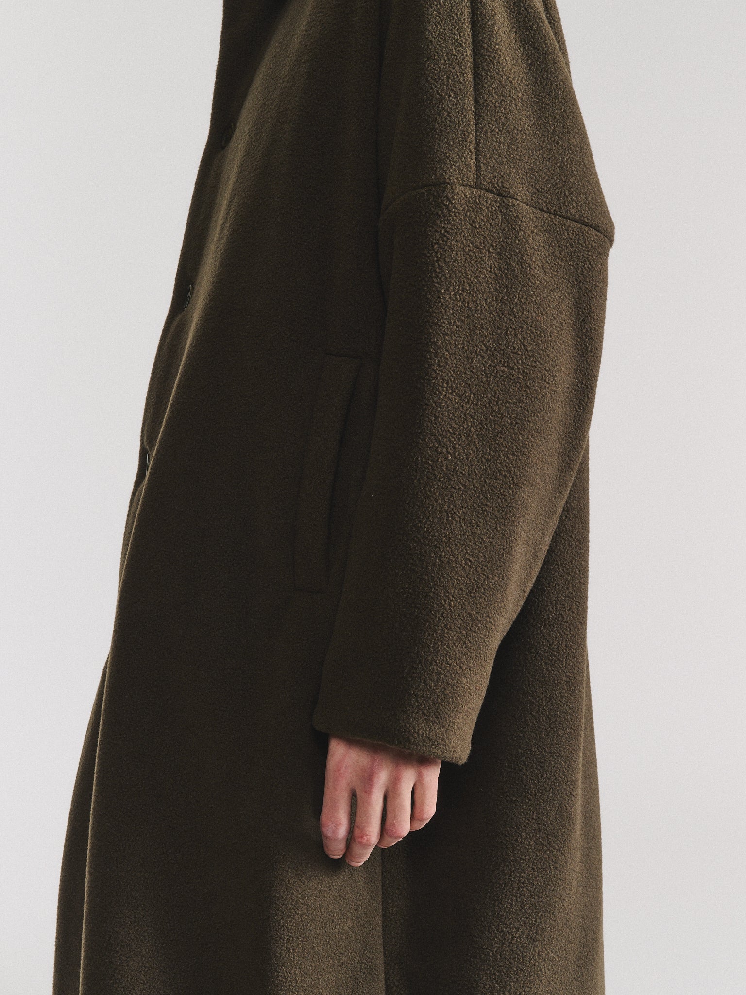 BIG BLOBBY COAT - HEAVY CASHEMERE - KHAKI