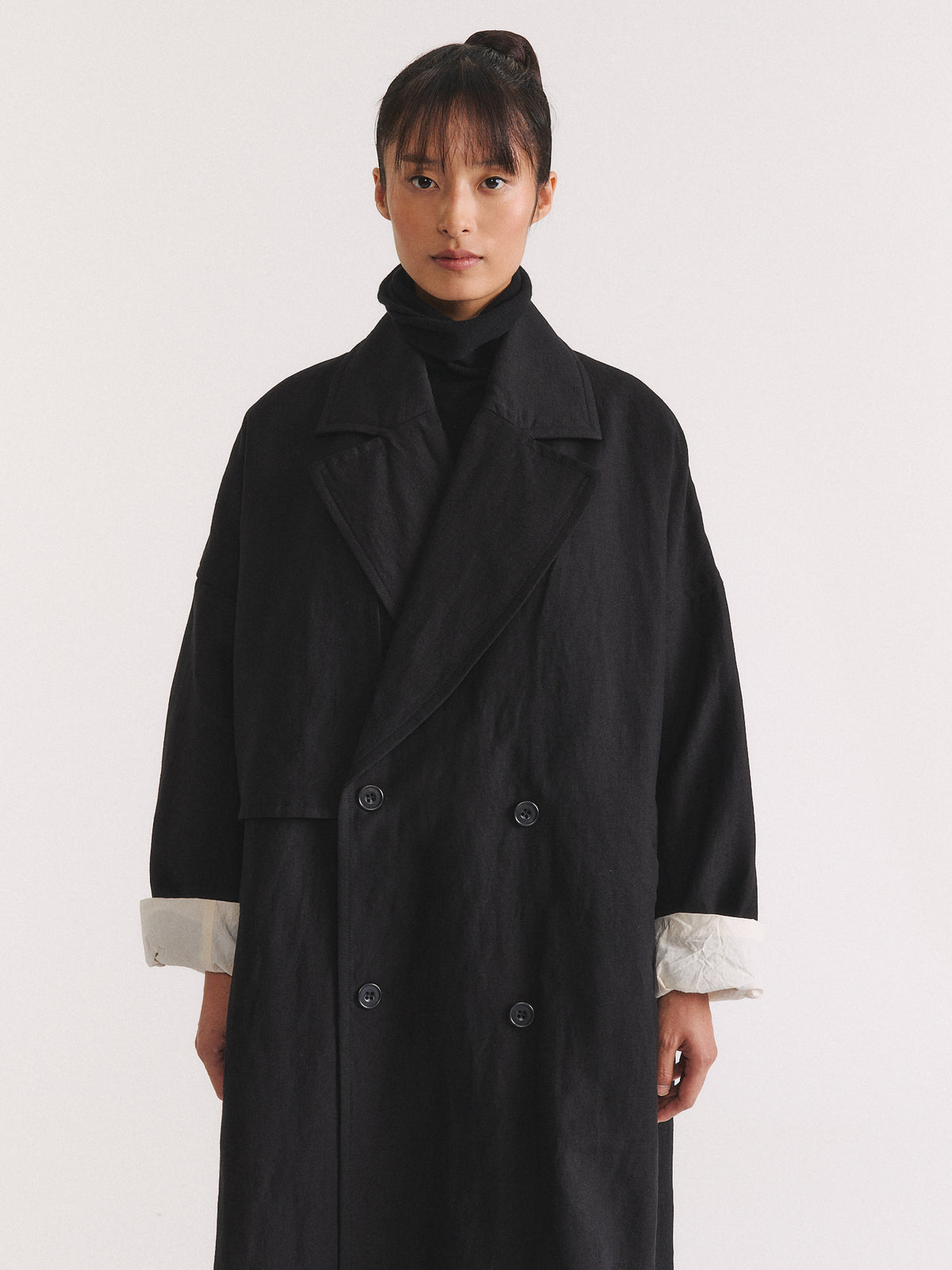 MANTEAU MOON - LIN LAINE - NOIR