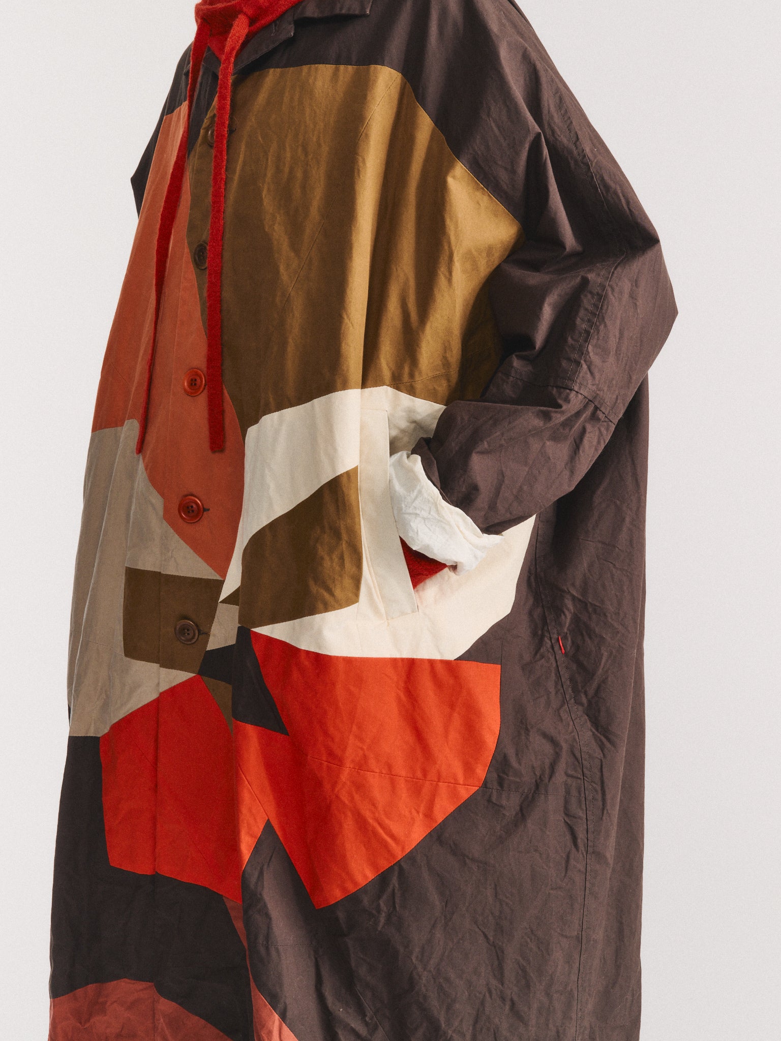 PATCHWORK FLOKI COAT - L WAX - MIXED COLORS