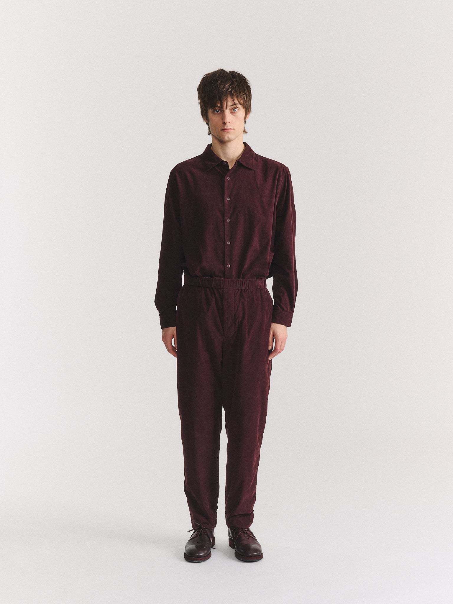 JOG AH PANTS - PIN CORD - BURGUNDY