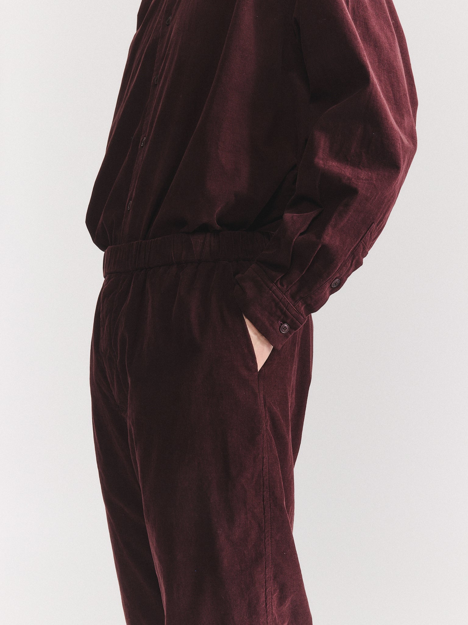 JOG AH PANTS - PIN CORD - BURGUNDY