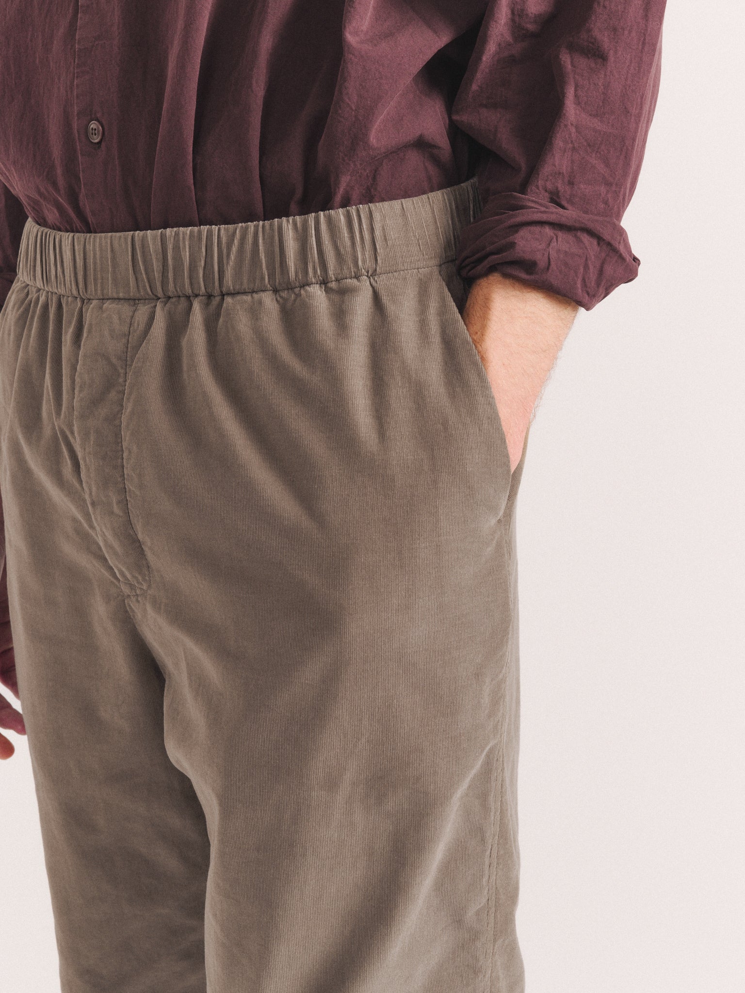 JOG AH PANTS - PIN CORD - LIGHT KHAKI