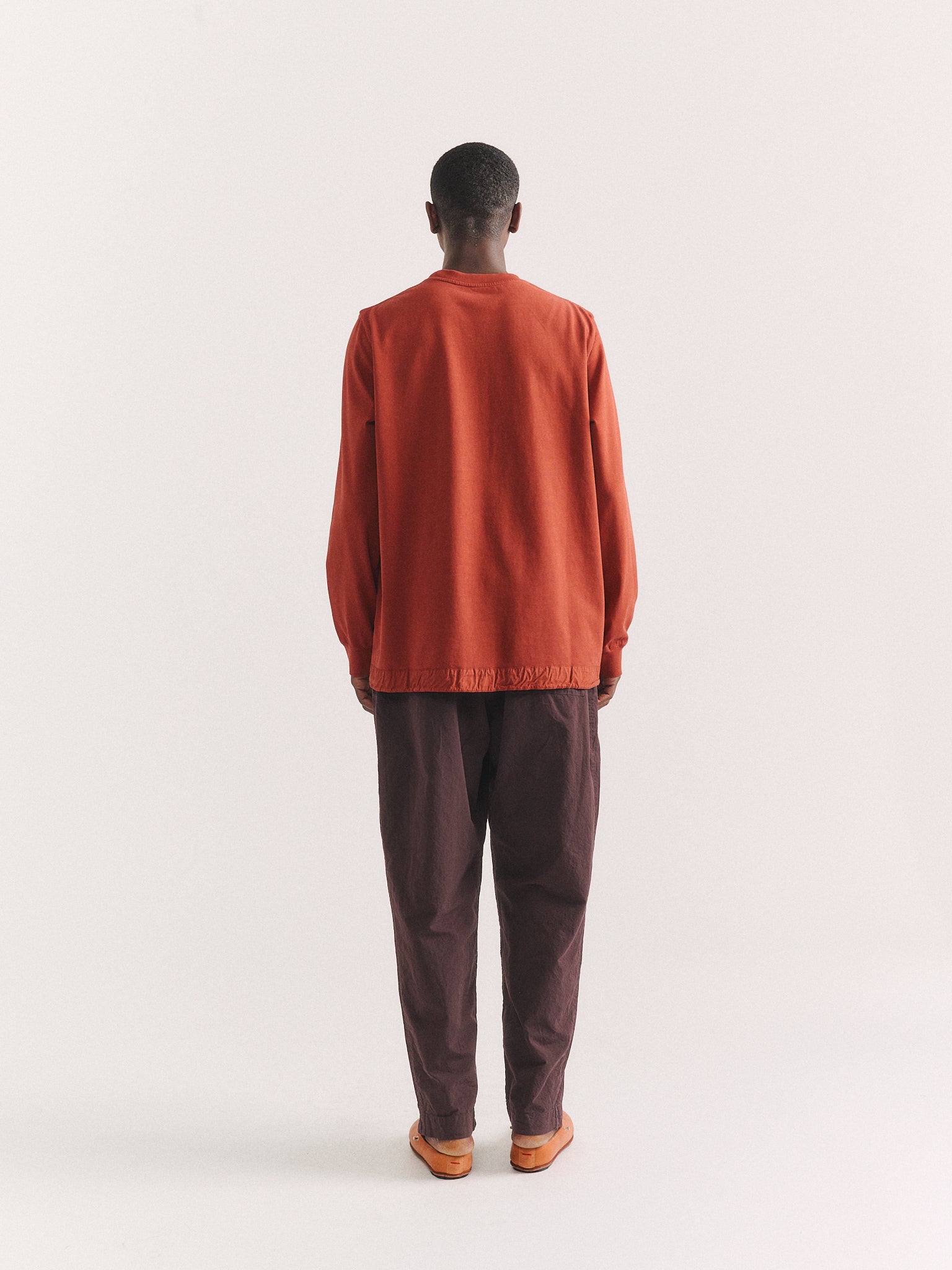 FELIX LONG SLEEVES T-SHIRT - HEAVY JERSEY - TERRACOTTA