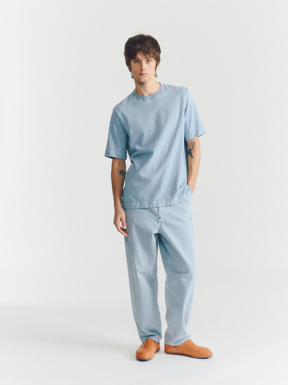 FELIX SHORT SLEEVES  T-SHIRT - HEAVY JERSEY - GLACIER