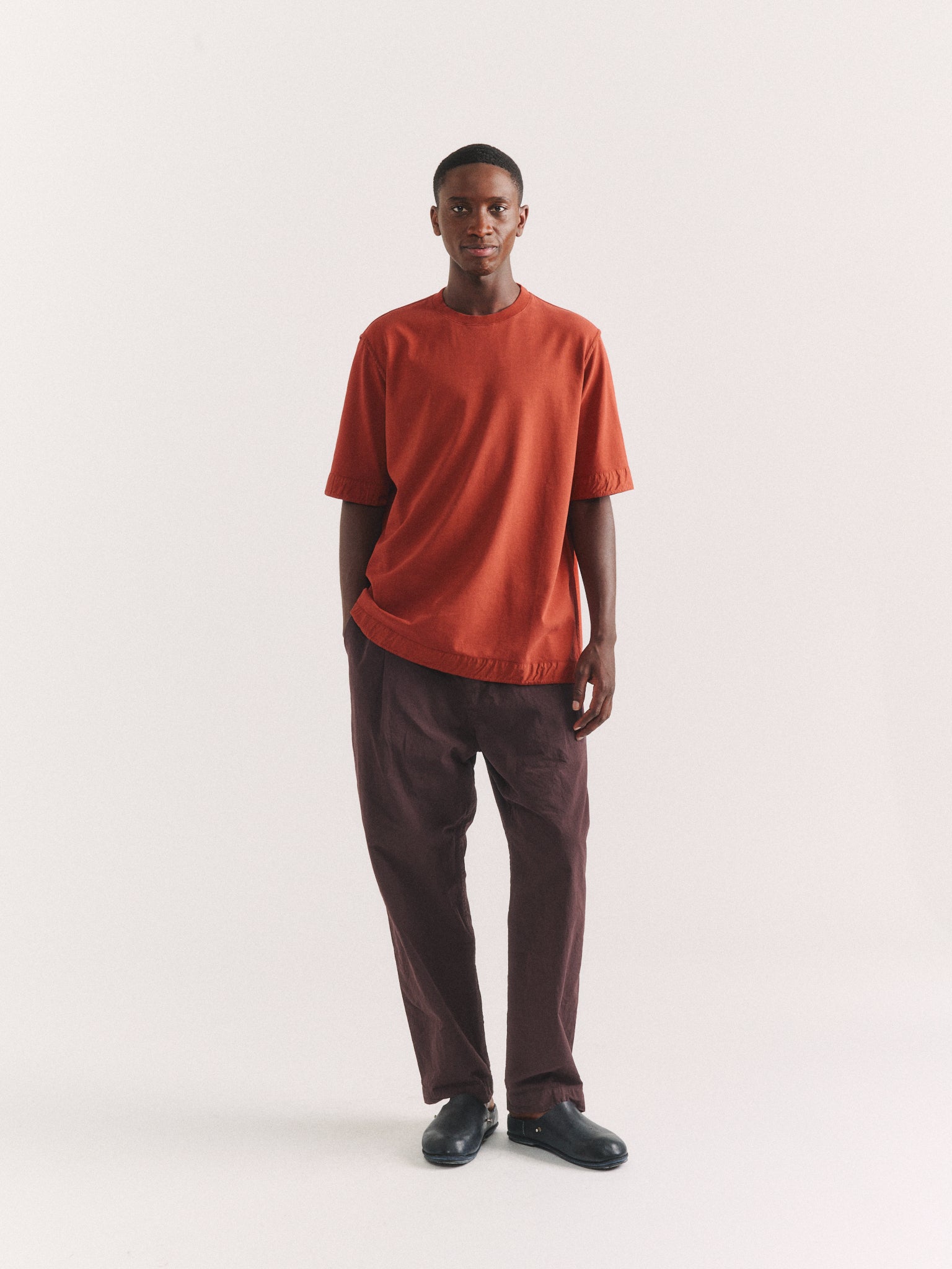 FELIX SHORT SLEEVES  T-SHIRT - HEAVY JERSEY - TERRACOTTA