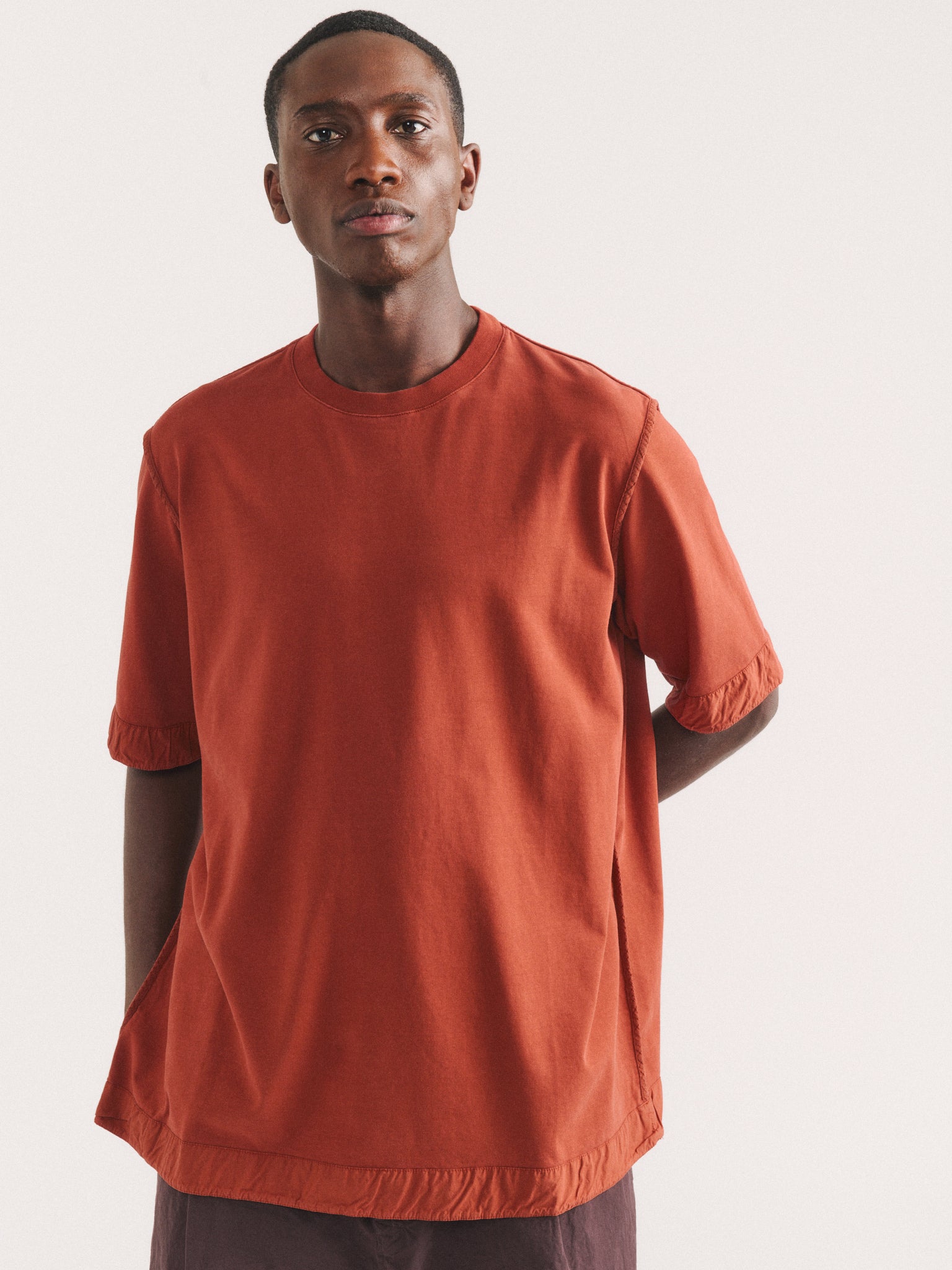FELIX SHORT SLEEVES  T-SHIRT - HEAVY JERSEY - TERRACOTTA