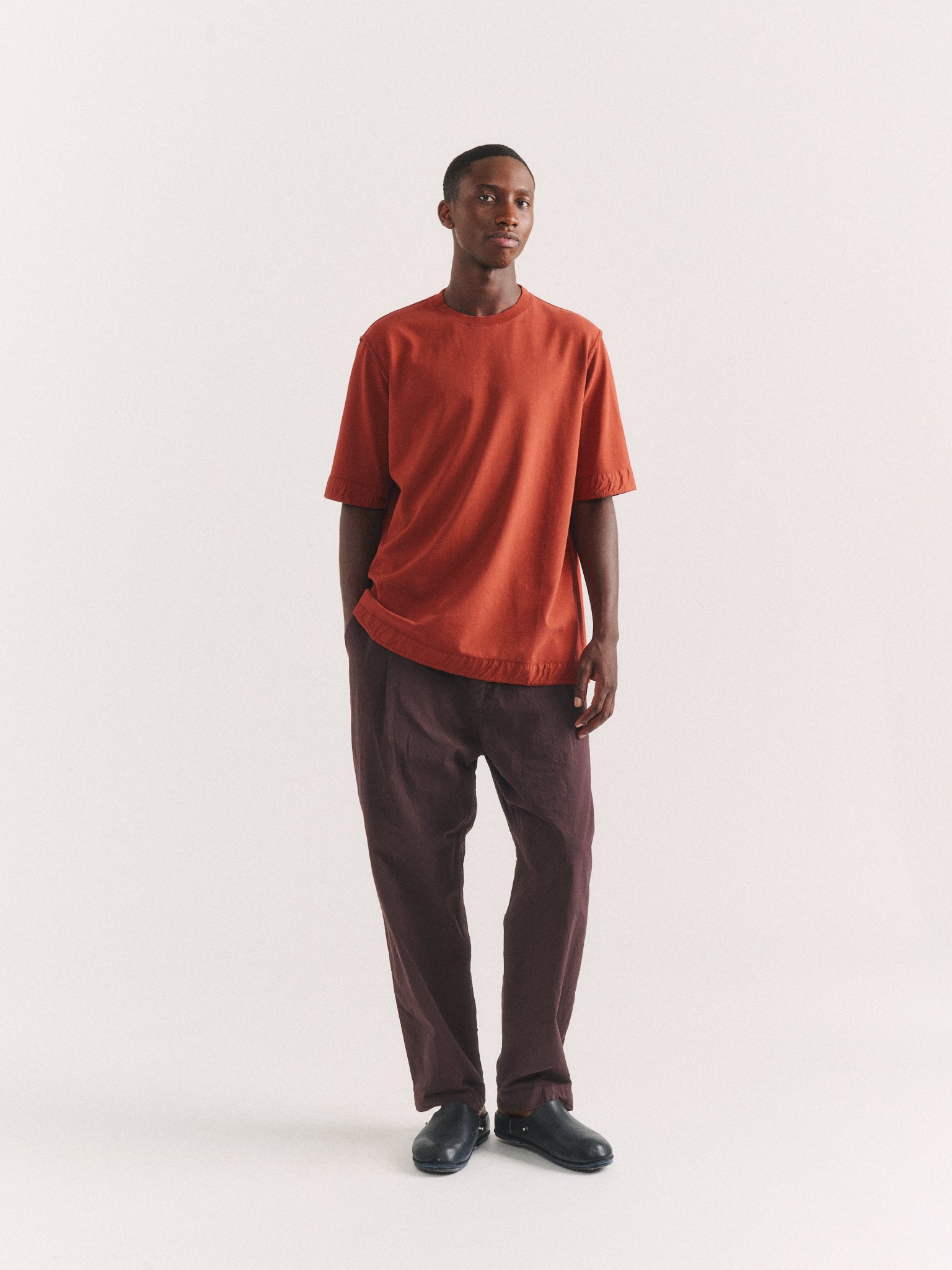 FELIX SHORT SLEEVES  T-SHIRT - HEAVY JERSEY - TERRACOTTA