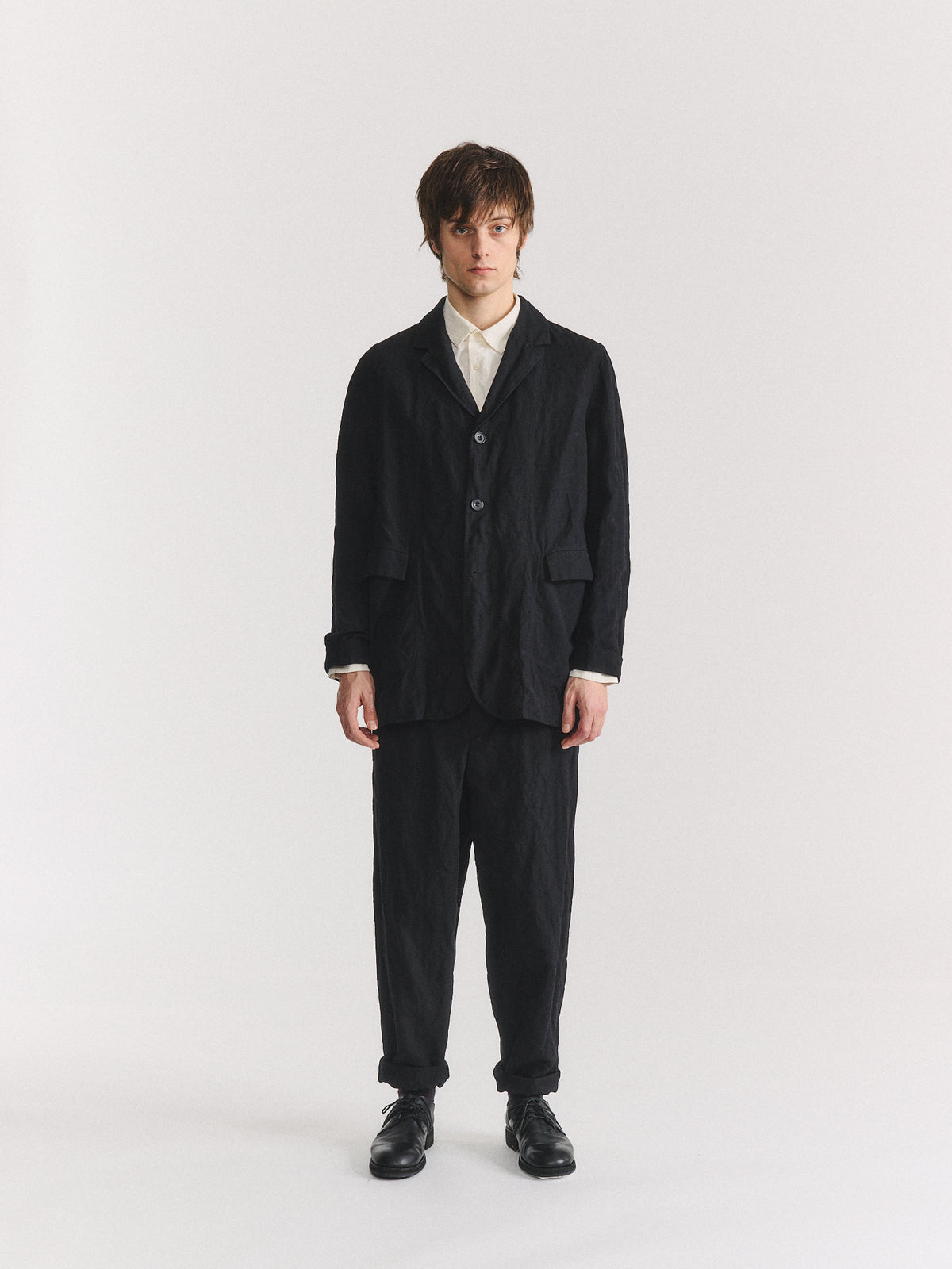 REVERSIBLE JAK PAT JACKET -  LIN WOOL - BLACK