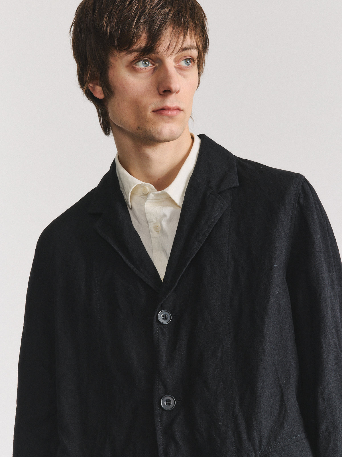 REVERSIBLE JAK PAT JACKET -  LIN WOOL - BLACK