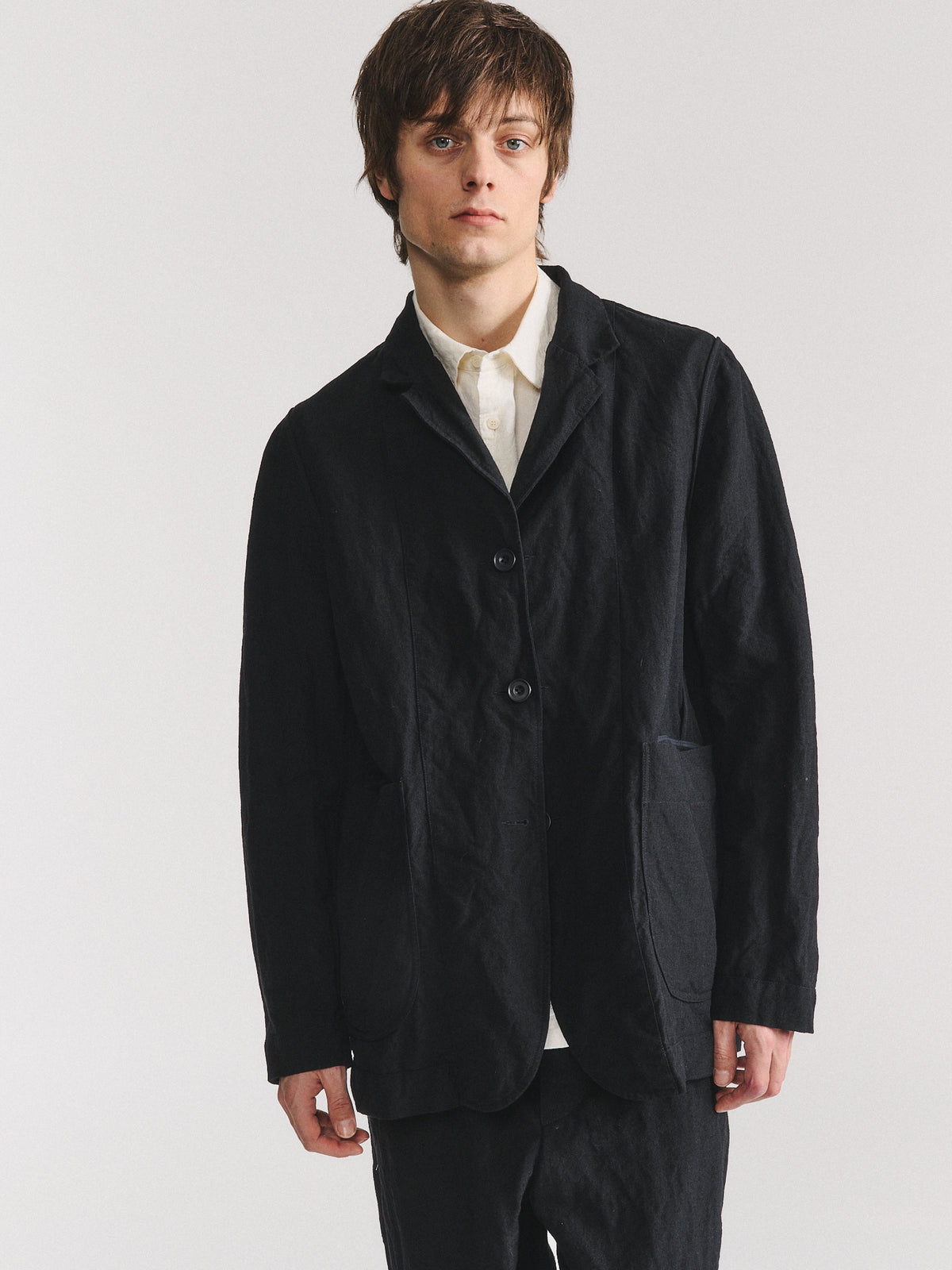 REVERSIBLE JAK PAT JACKET -  LIN WOOL - BLACK