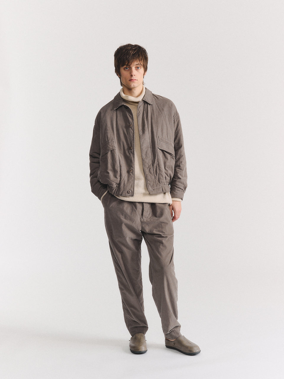 AUBER BLOUSON  - PIN CORD - LIGHT KHAKI