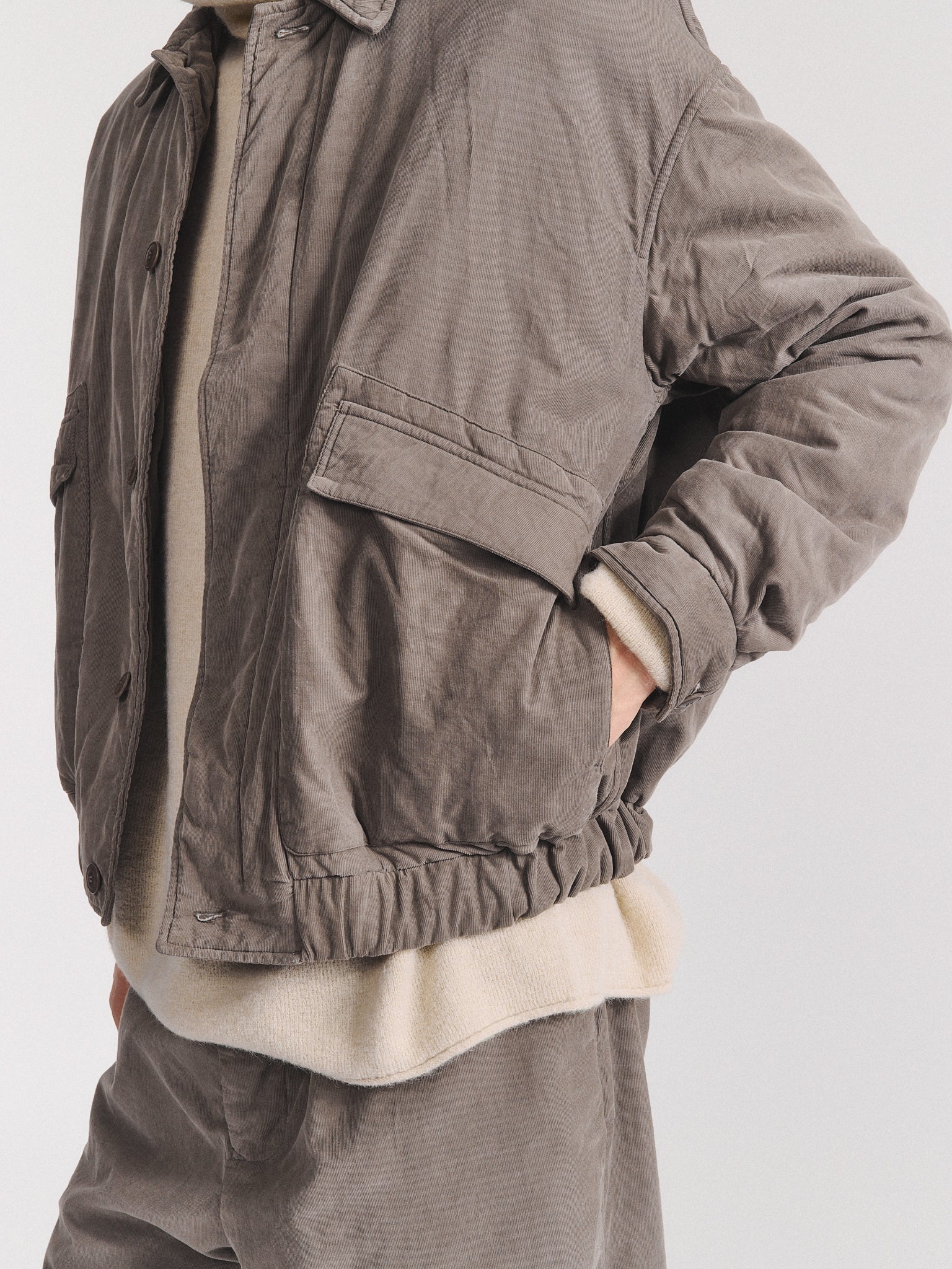 AUBER BLOUSON - PIN CORD - KAKI CLAIR