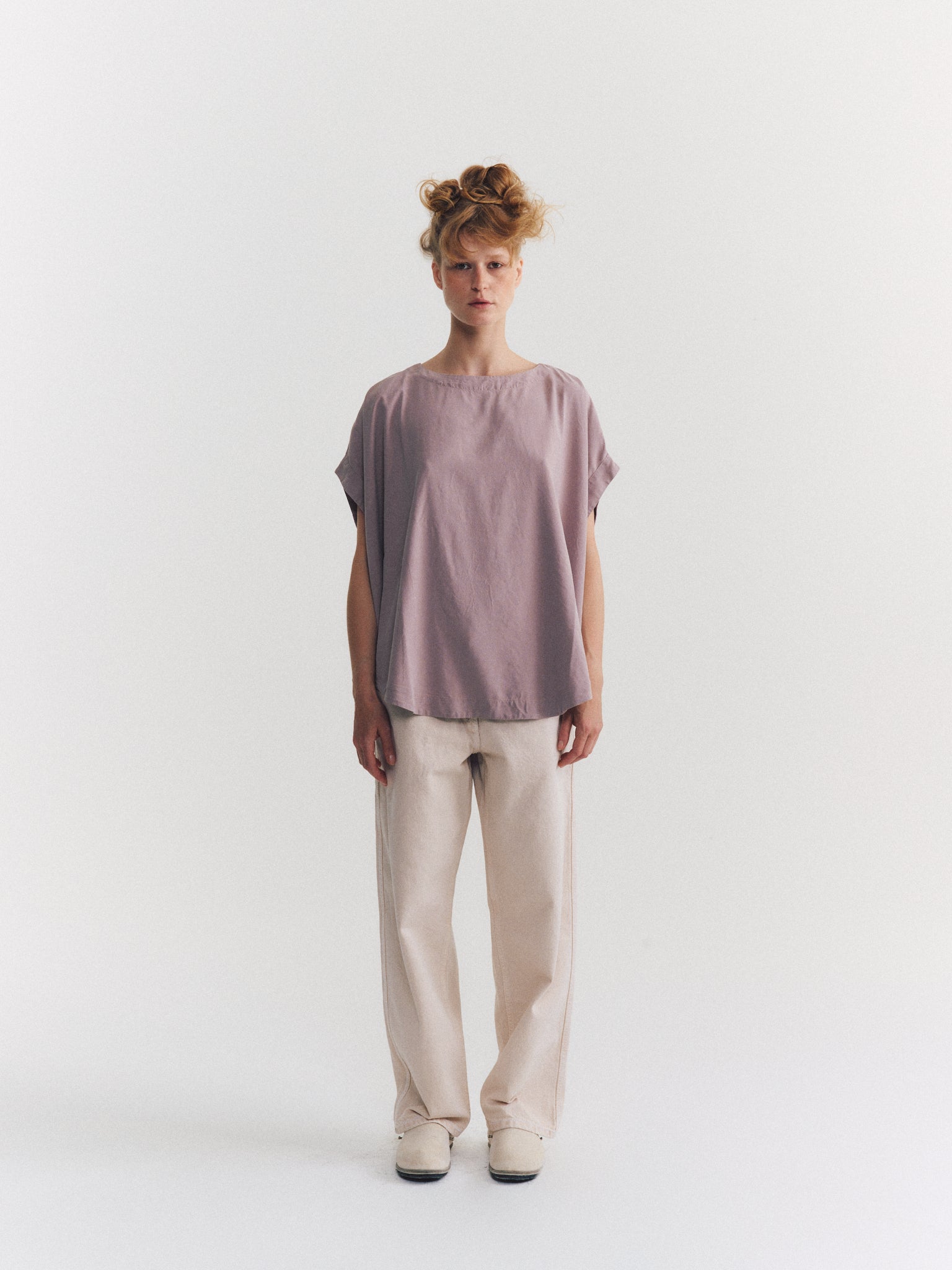 TOP FRANCESCA - SOIE FILÉE - DUSTY VIOLA