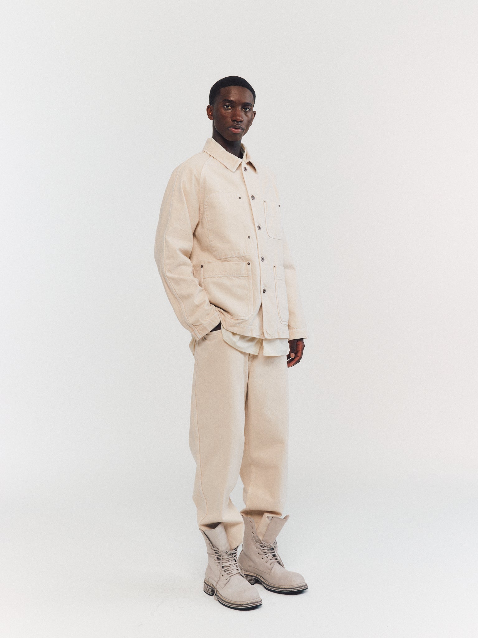 PANTALON EN DENIM LEO - DENIM - IVOIRE