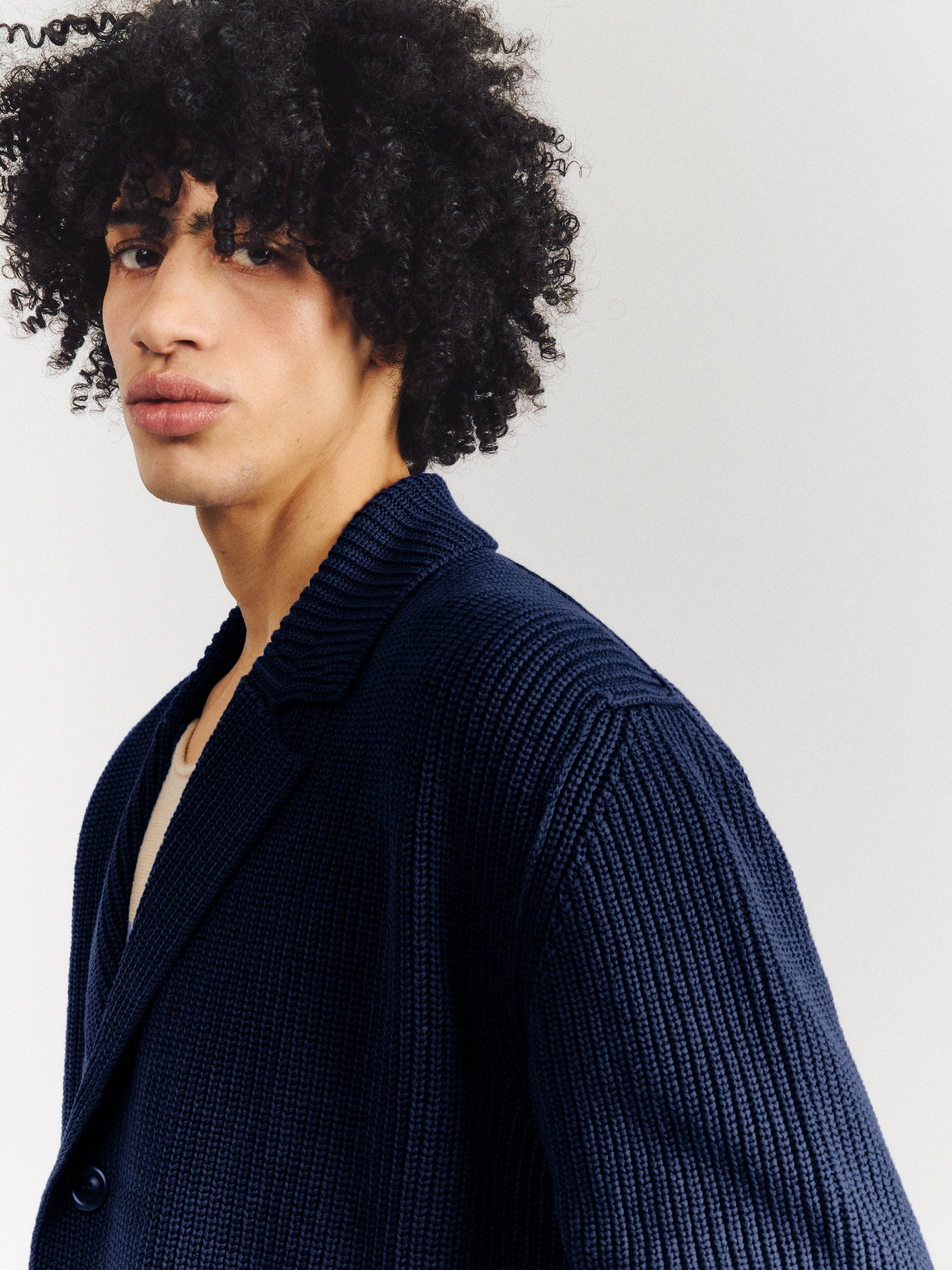 VESTE PANNOCCHIA - CRÊPE COT- MARINE