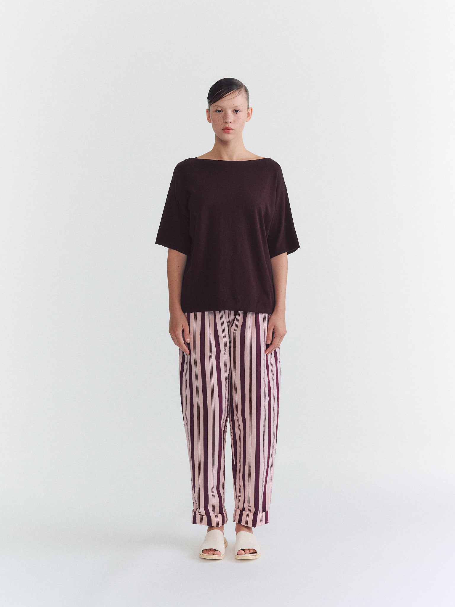 ISA FINE KNIT TOP - JERSEY CREPE - AUBURN
