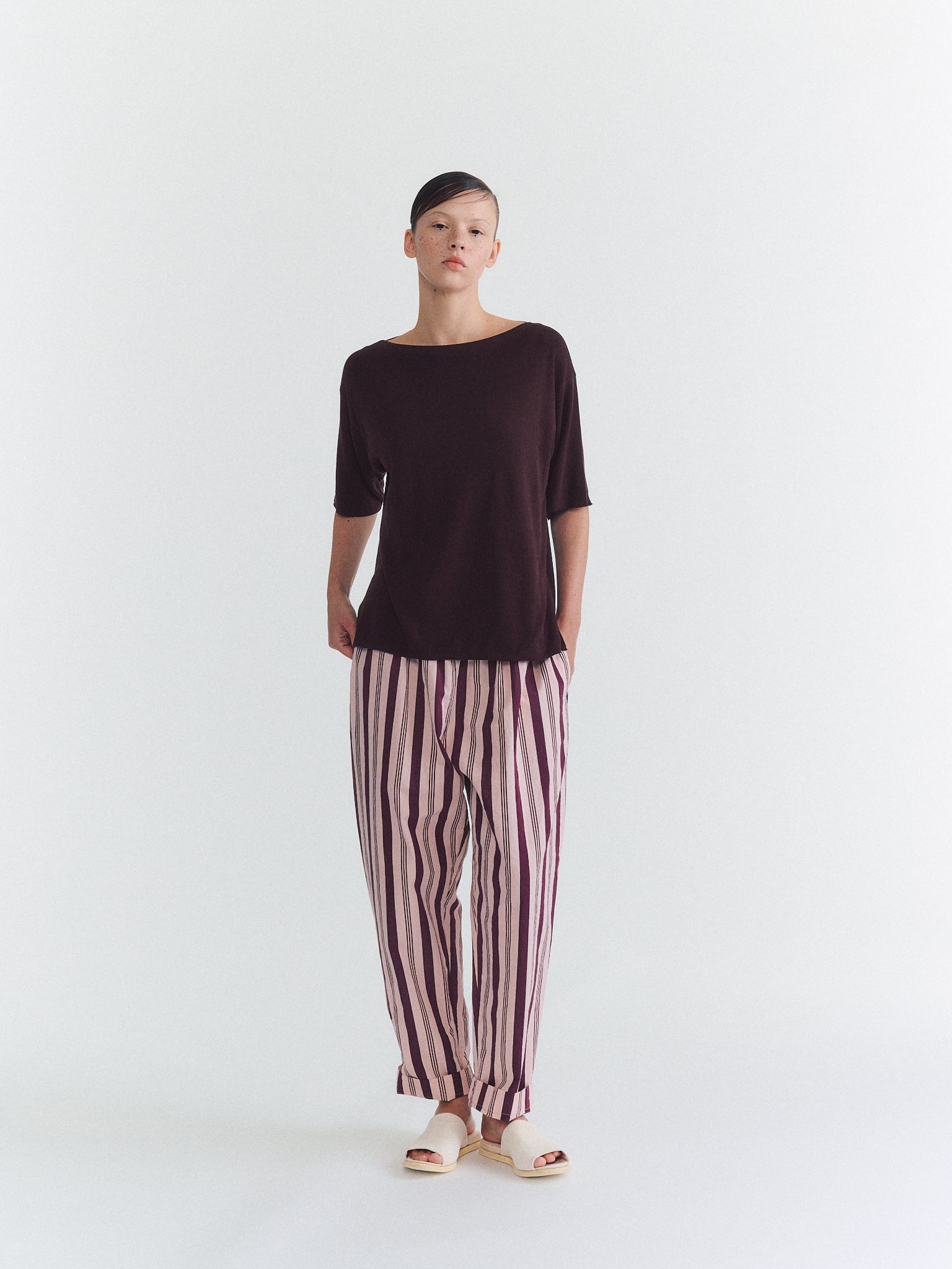 ISA FINE KNIT TOP - JERSEY CREPE - AUBURN