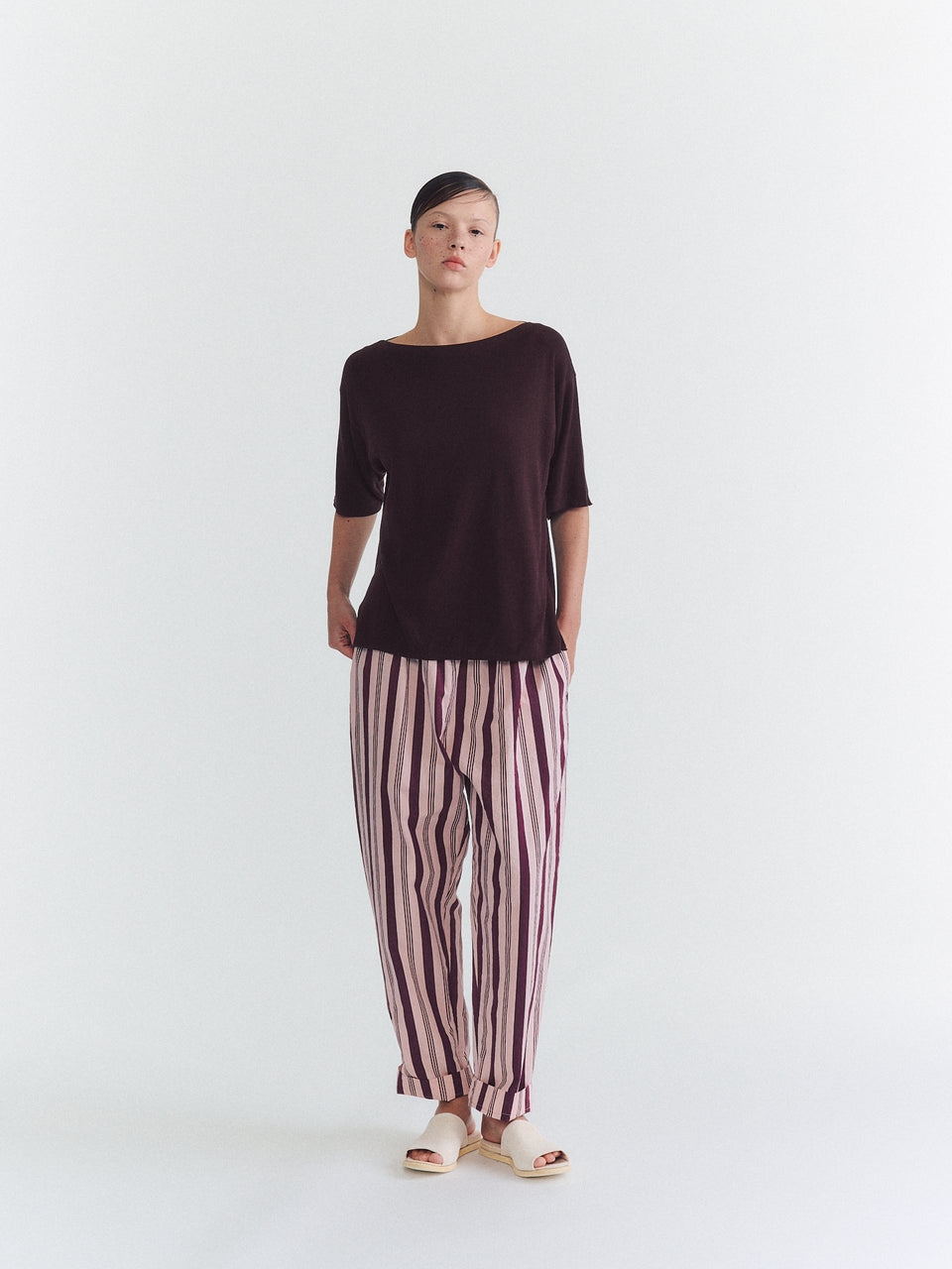 ISA FINE KNIT TOP - JERSEY CREPE - AUBURN