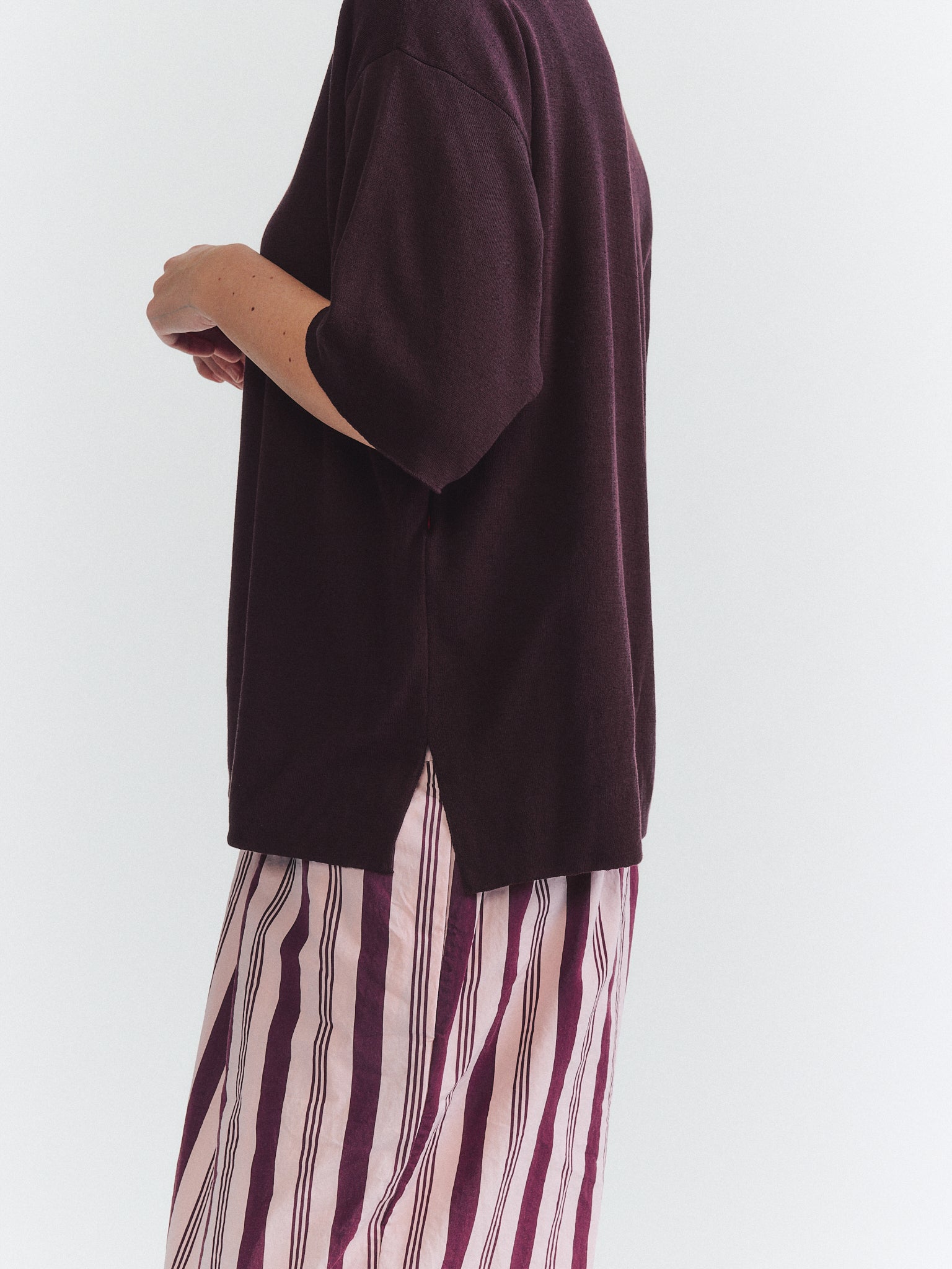 ISA FINE KNIT TOP - JERSEY CREPE - AUBURN