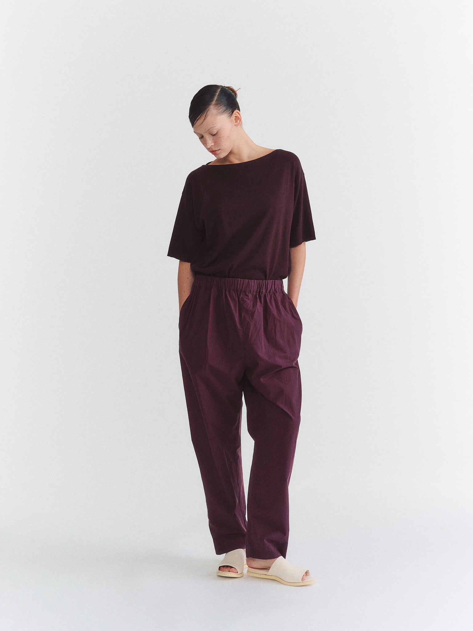 SIMPLE PANT - H COT - AUBURN