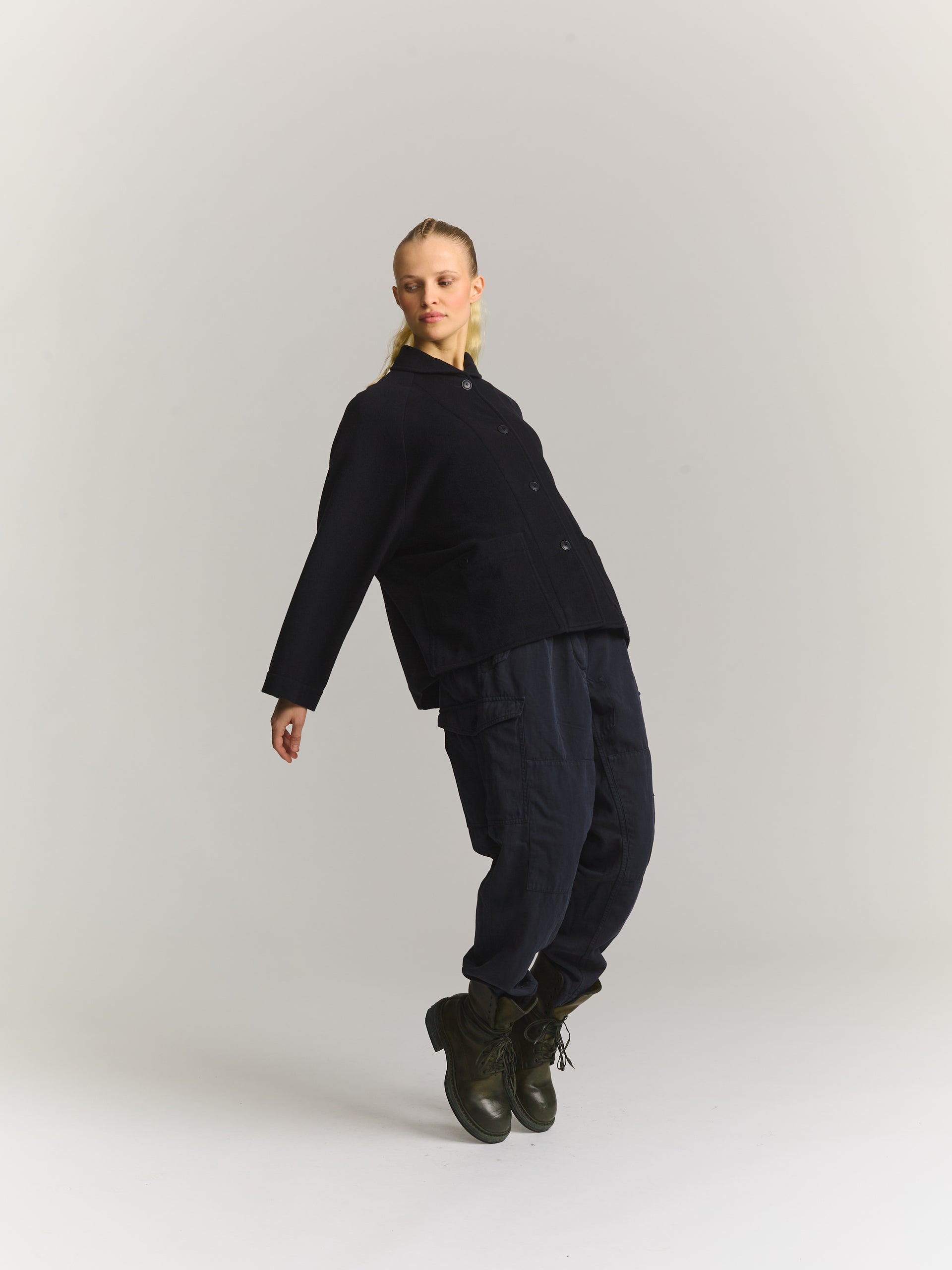 MATHILDE JACKET - QUORUM TUMBLED - DARK NAVY