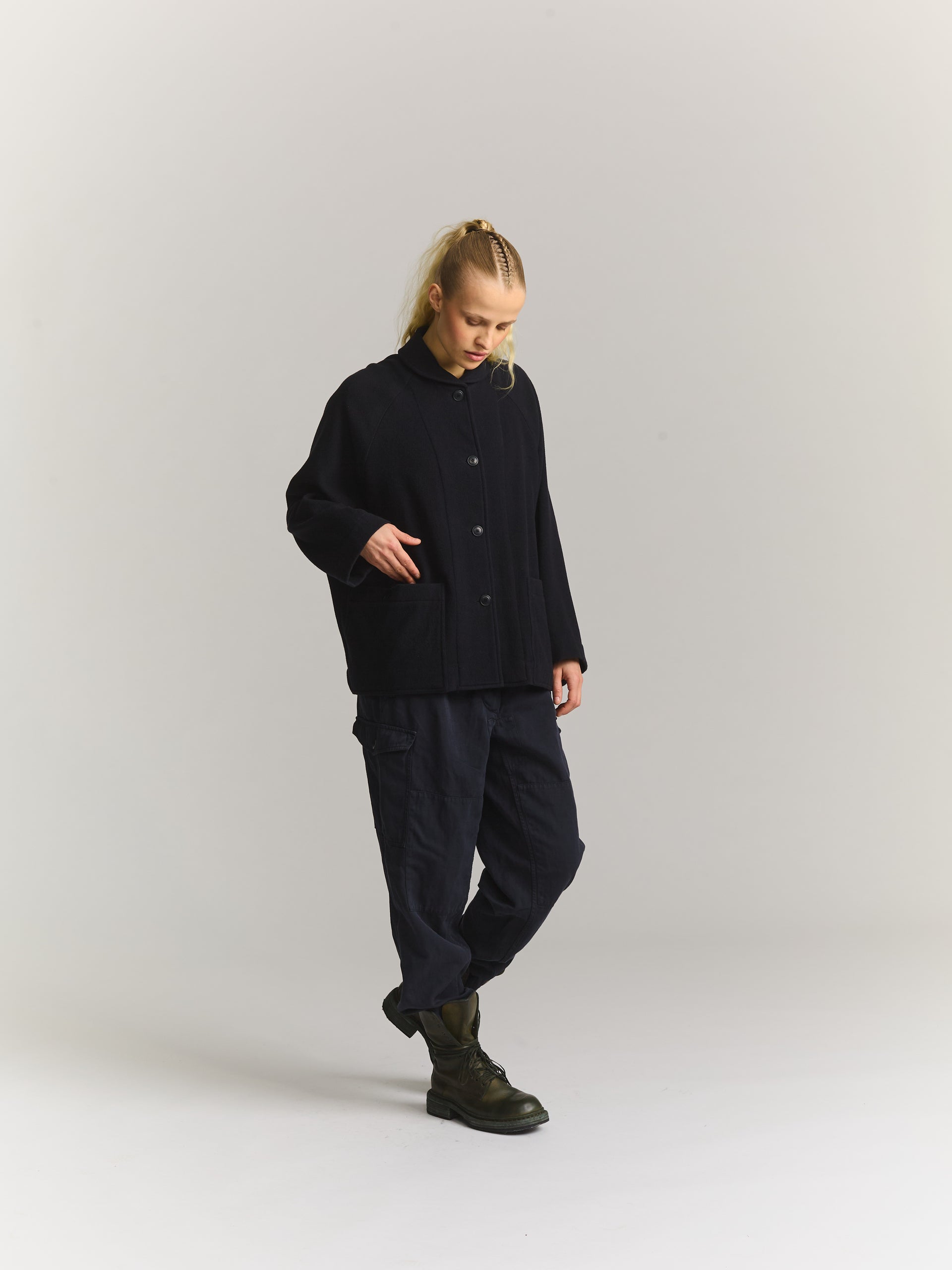 MATHILDE JACKET - QUORUM TUMBLED - DARK NAVY
