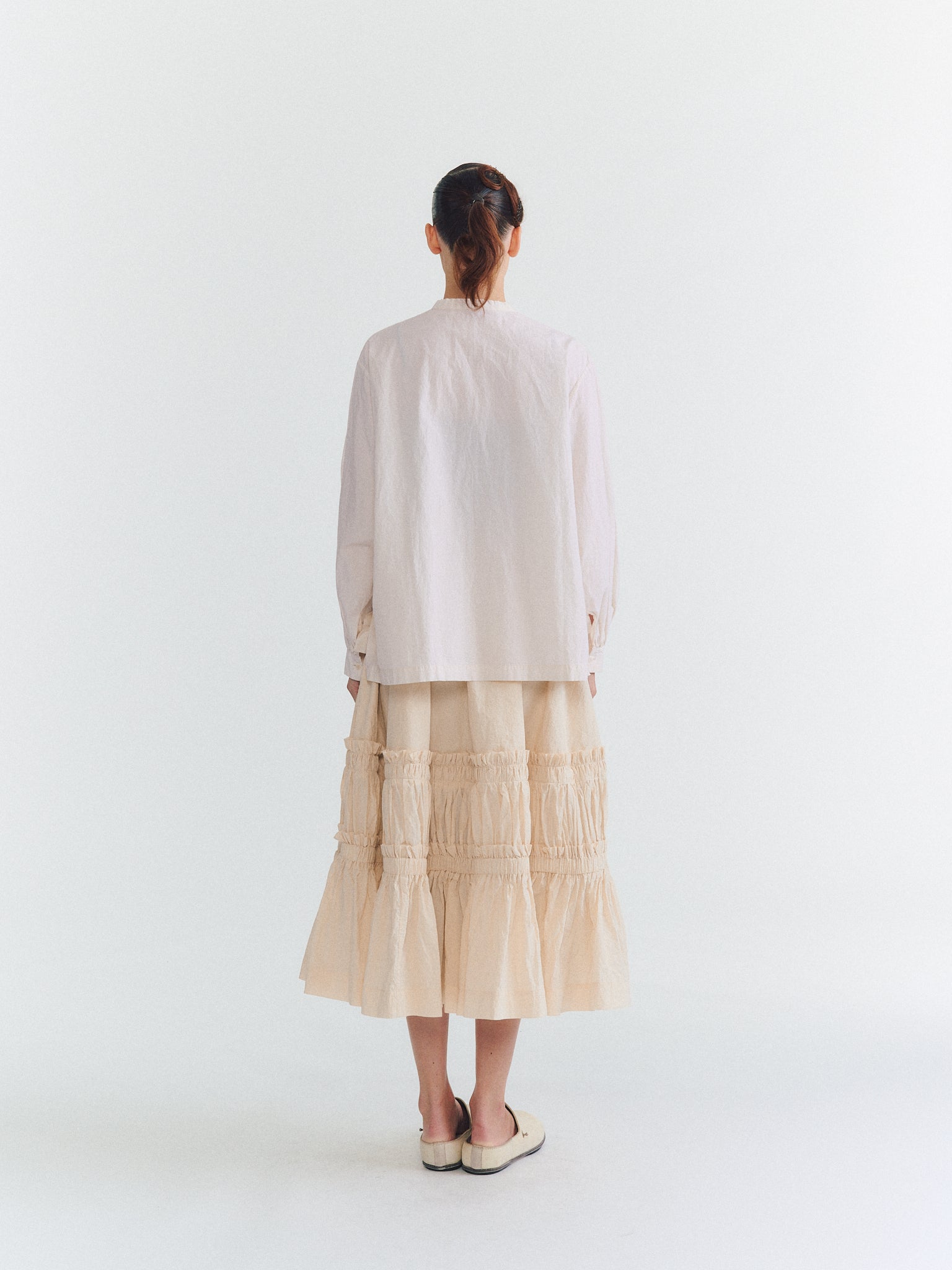 CHEMISE BIGGY GRANDAD - H COT - NATUREL