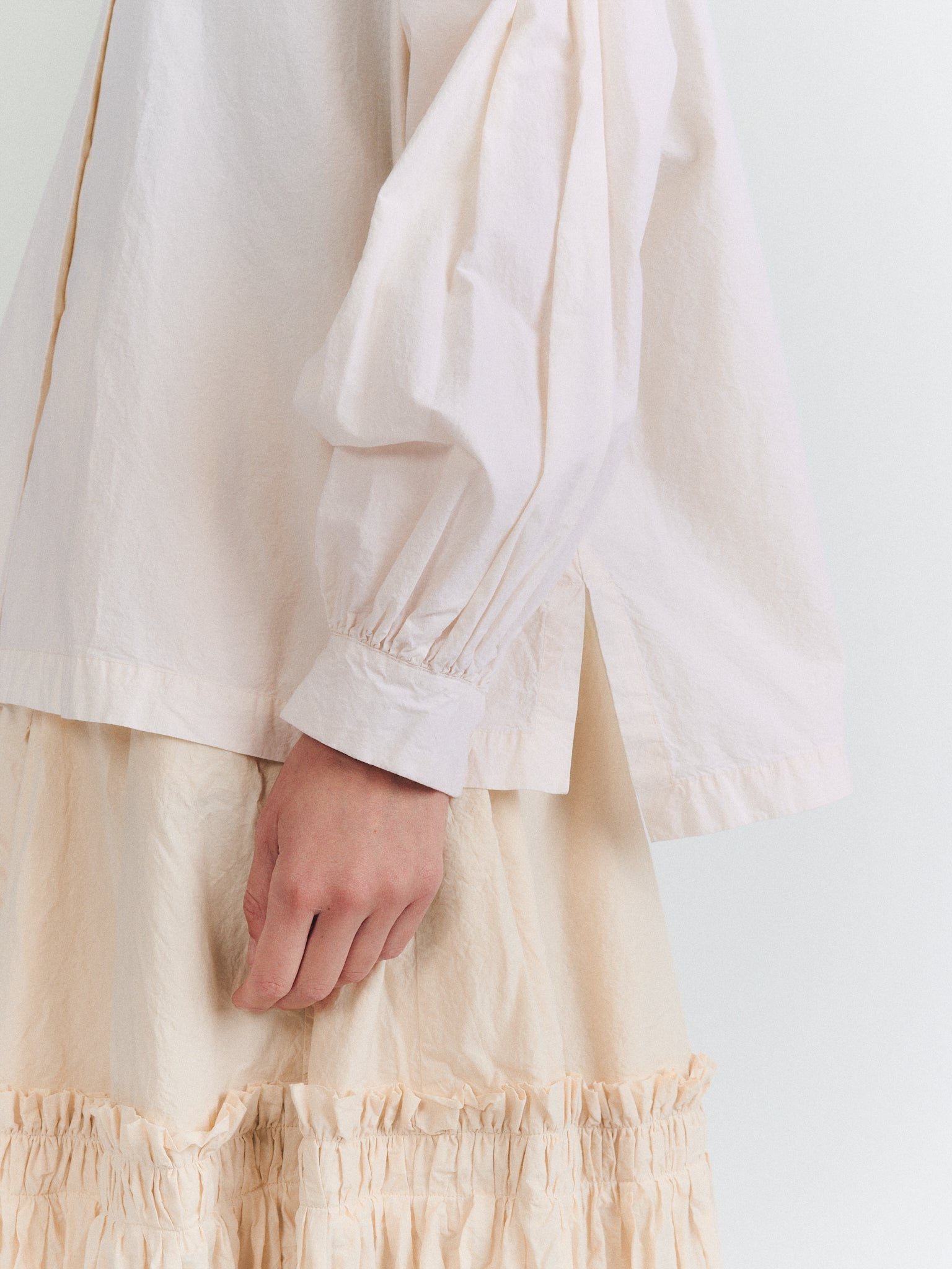 CHEMISE BIGGY GRANDAD - H COT - NATUREL