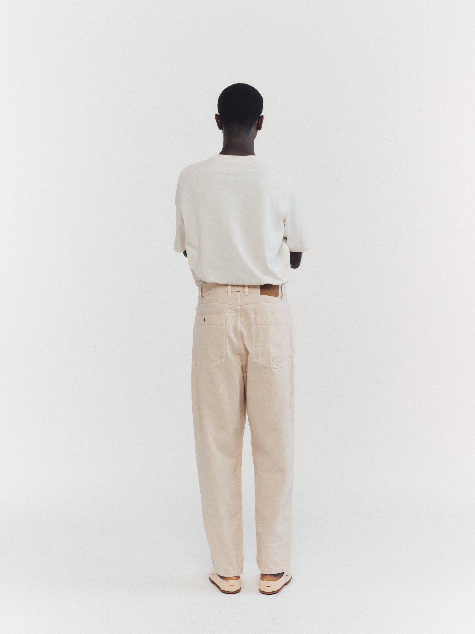 PANTALON EN DENIM LEO - DENIM - IVOIRE