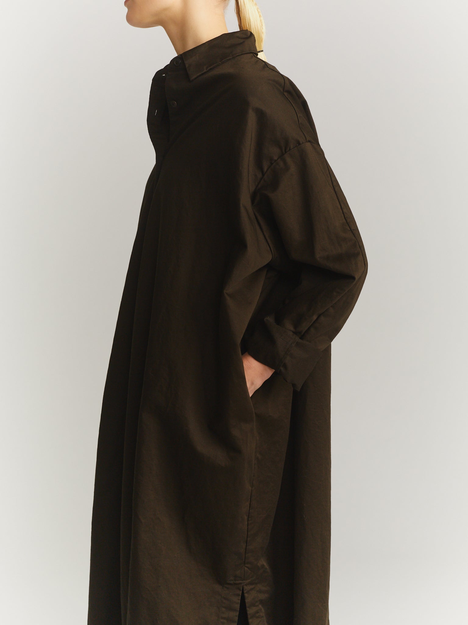 TIPPY DRESS - SAT - DARK KHAKI
