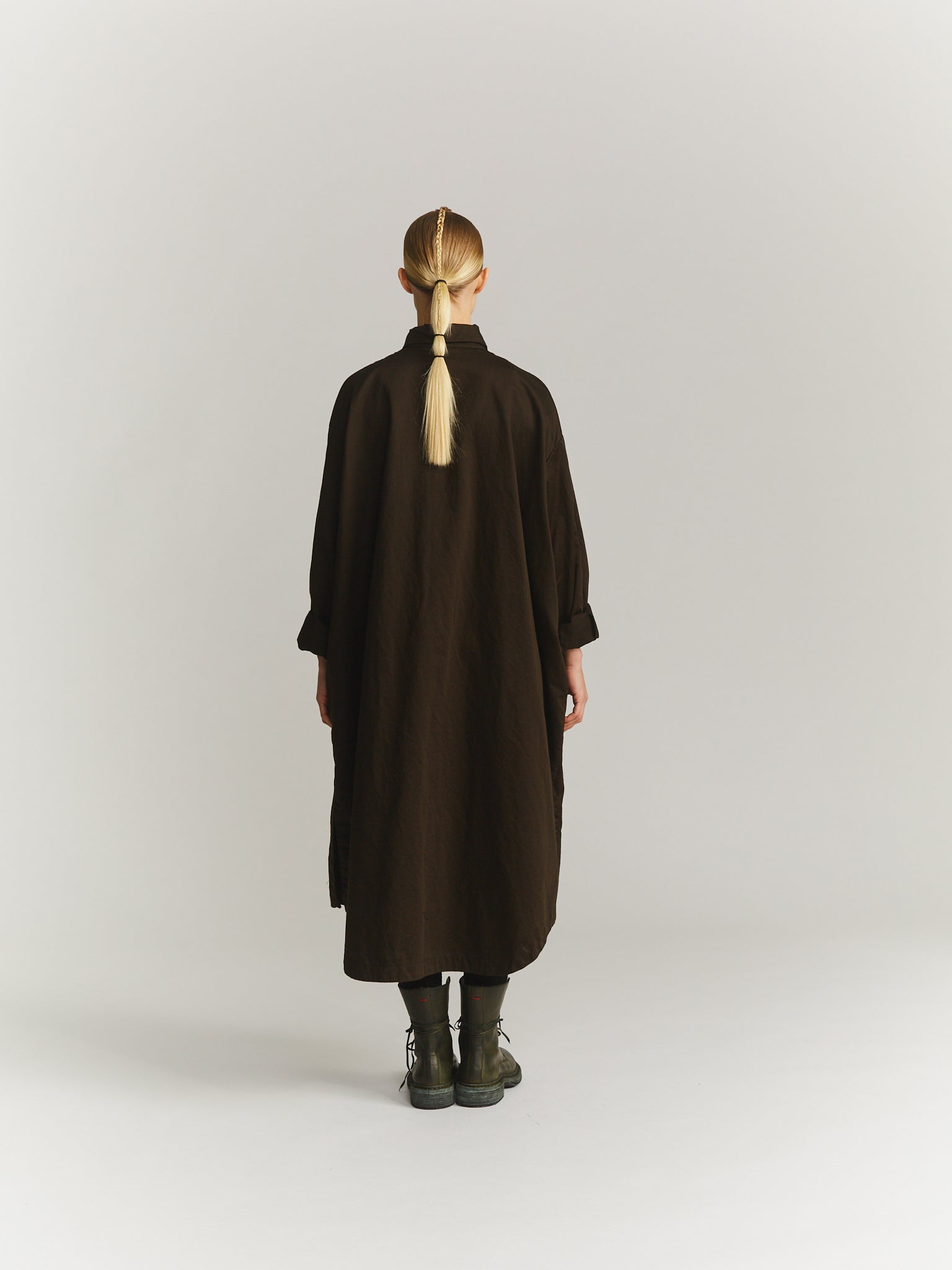 TIPPY DRESS - SAT - DARK KHAKI
