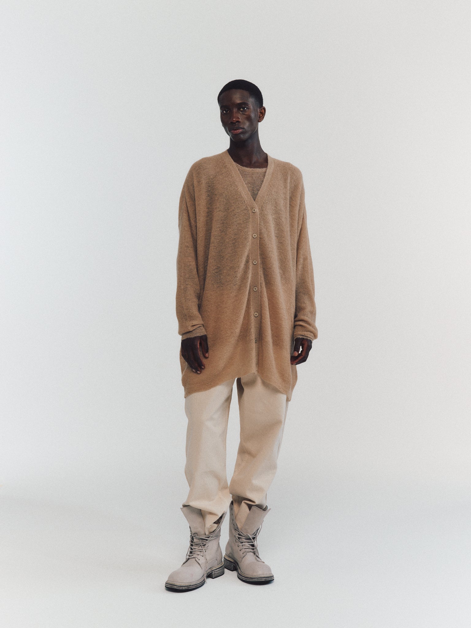 CARDIGAN - MOHAIR VOILE - JUTE