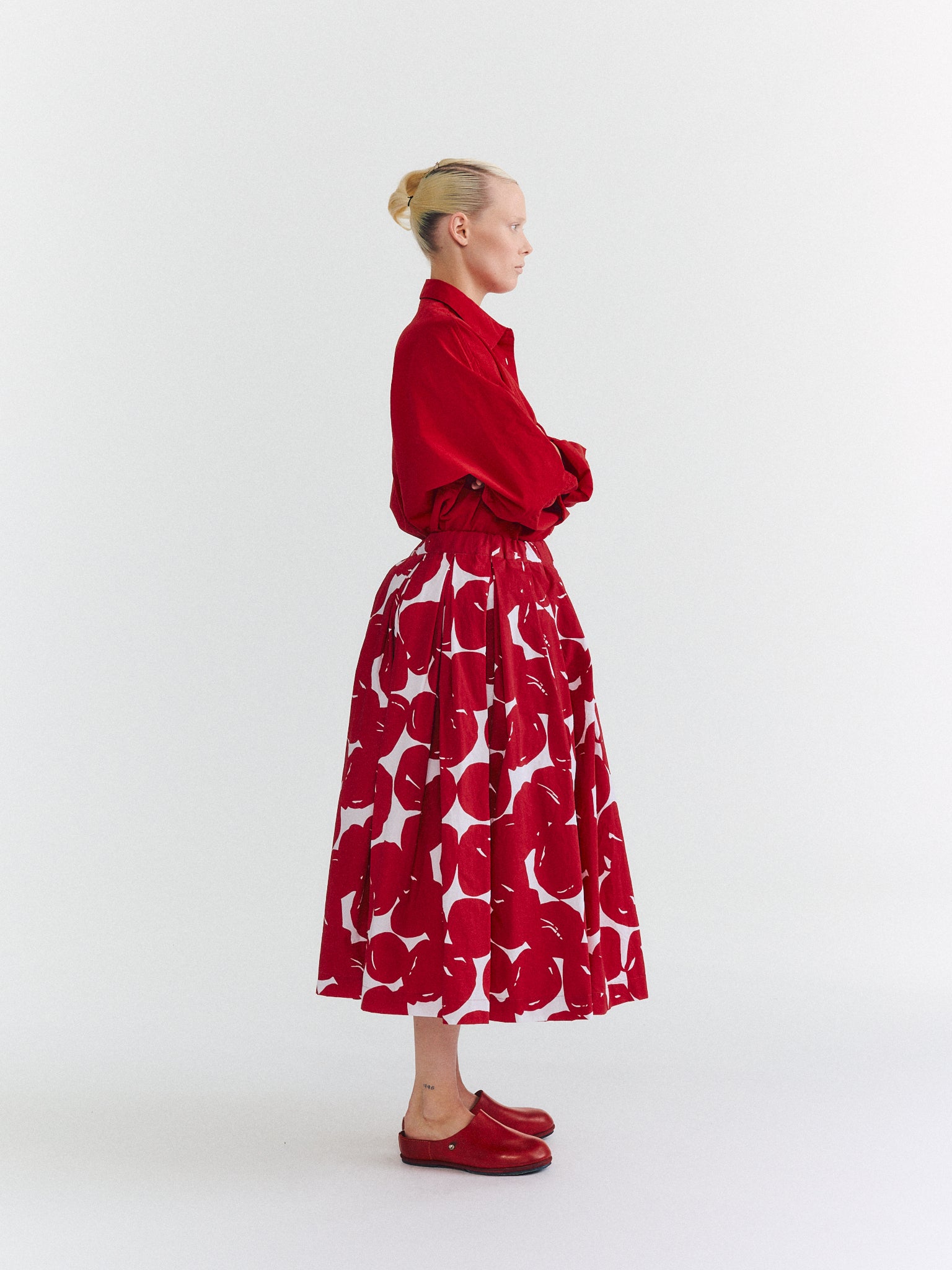 DOUBLE RIDEAUX SKIRT - COT POP PRINT - RED PRINT