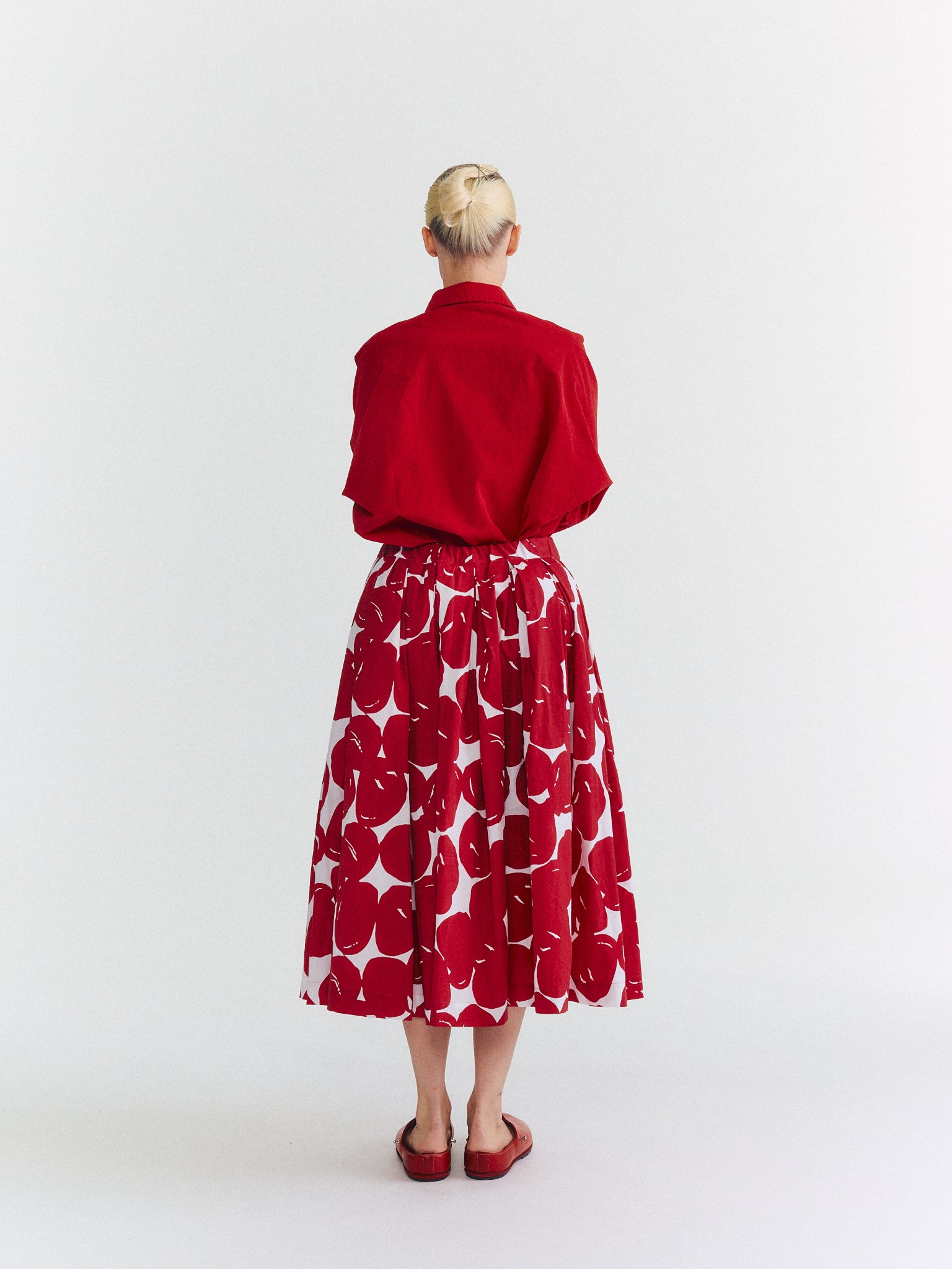 DOUBLE RIDEAUX SKIRT - COT POP PRINT - RED PRINT