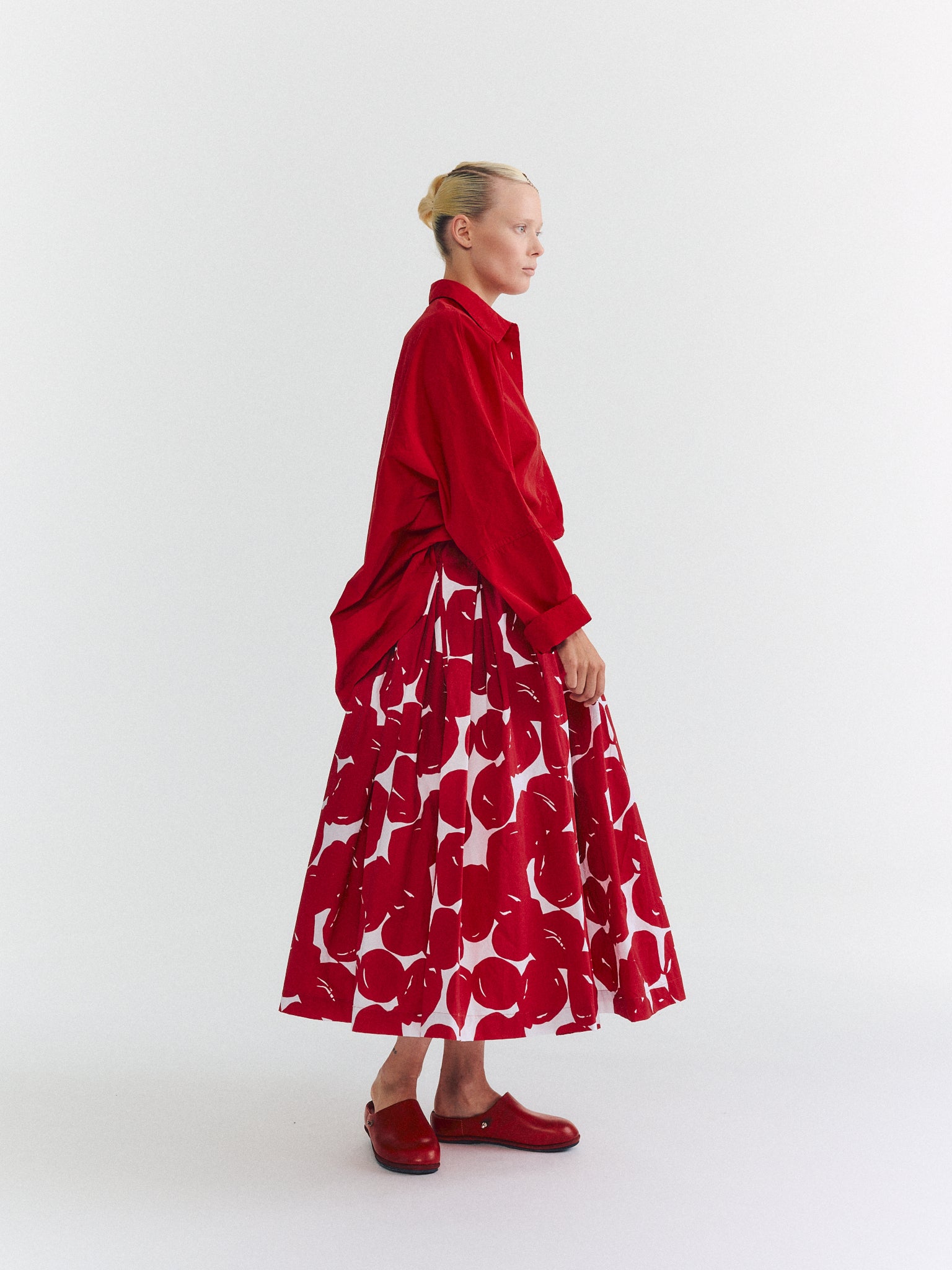DOUBLE RIDEAUX SKIRT - COT POP PRINT - RED PRINT
