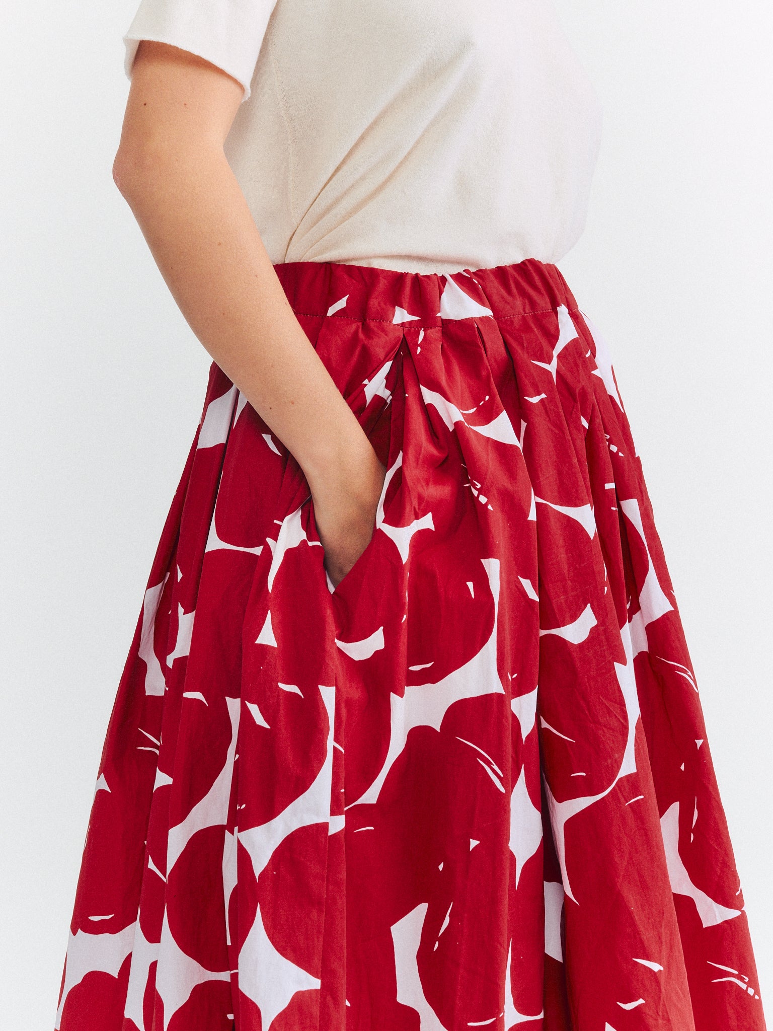 DOUBLE RIDEAUX SKIRT - COT POP PRINT - RED PRINT