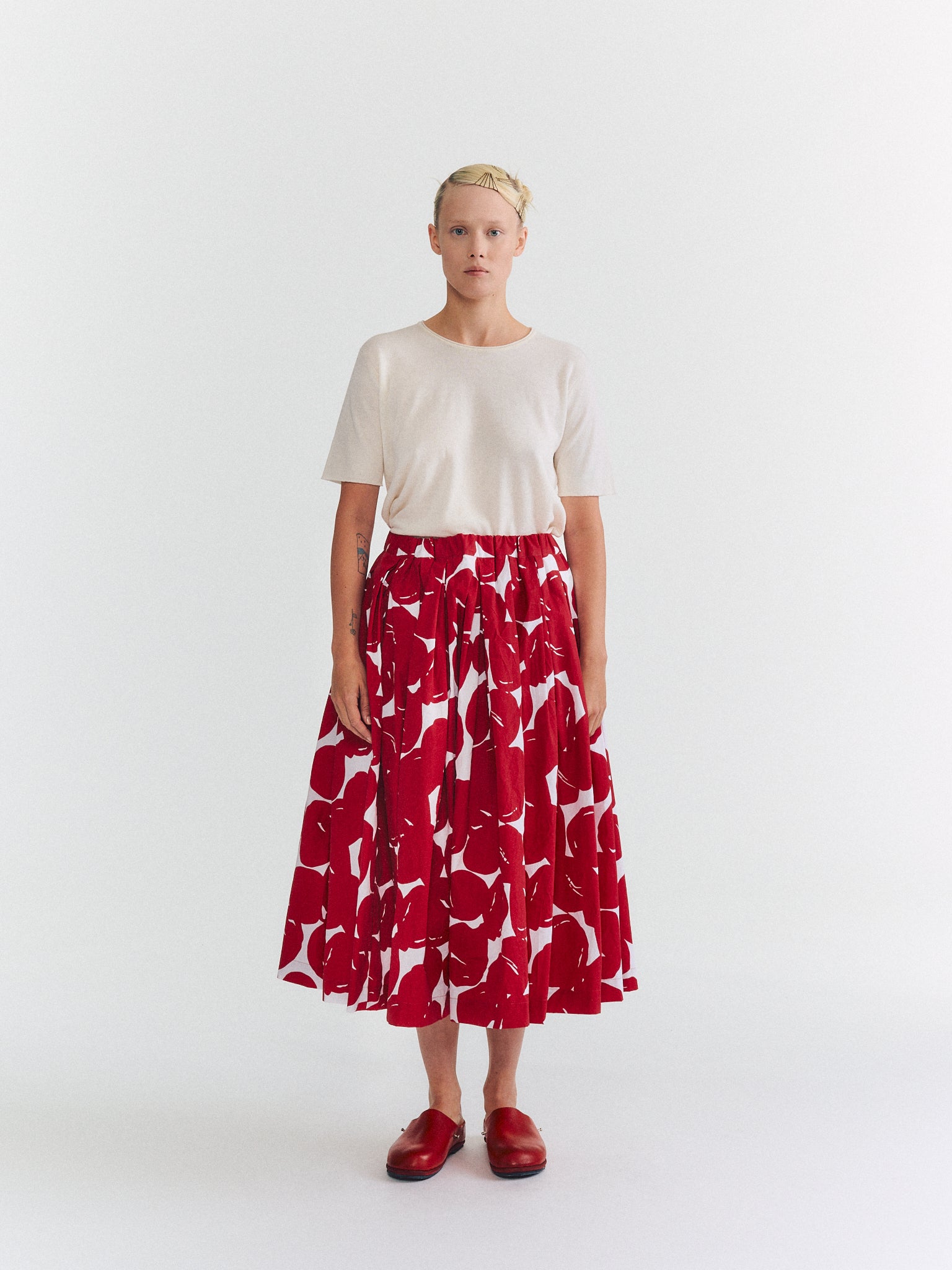 DOUBLE RIDEAUX SKIRT - COT POP PRINT - RED PRINT