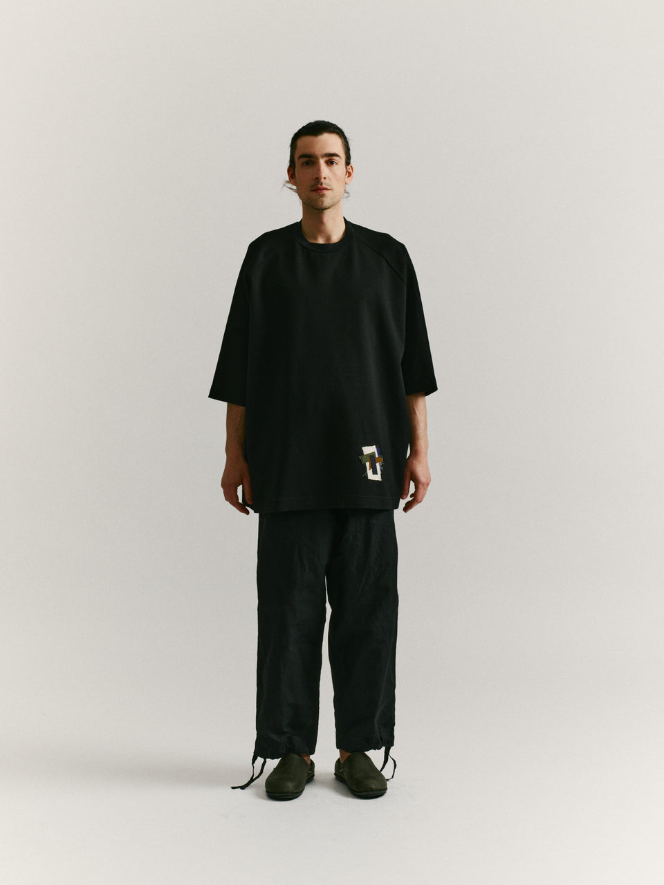 FELIX PATCH TSHIRT - PIQUE JERSEY - BLACK