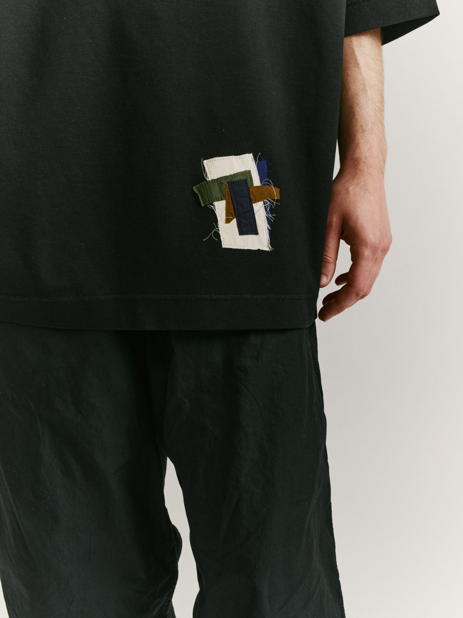 FELIX PATCH TSHIRT - PIQUE JERSEY - BLACK