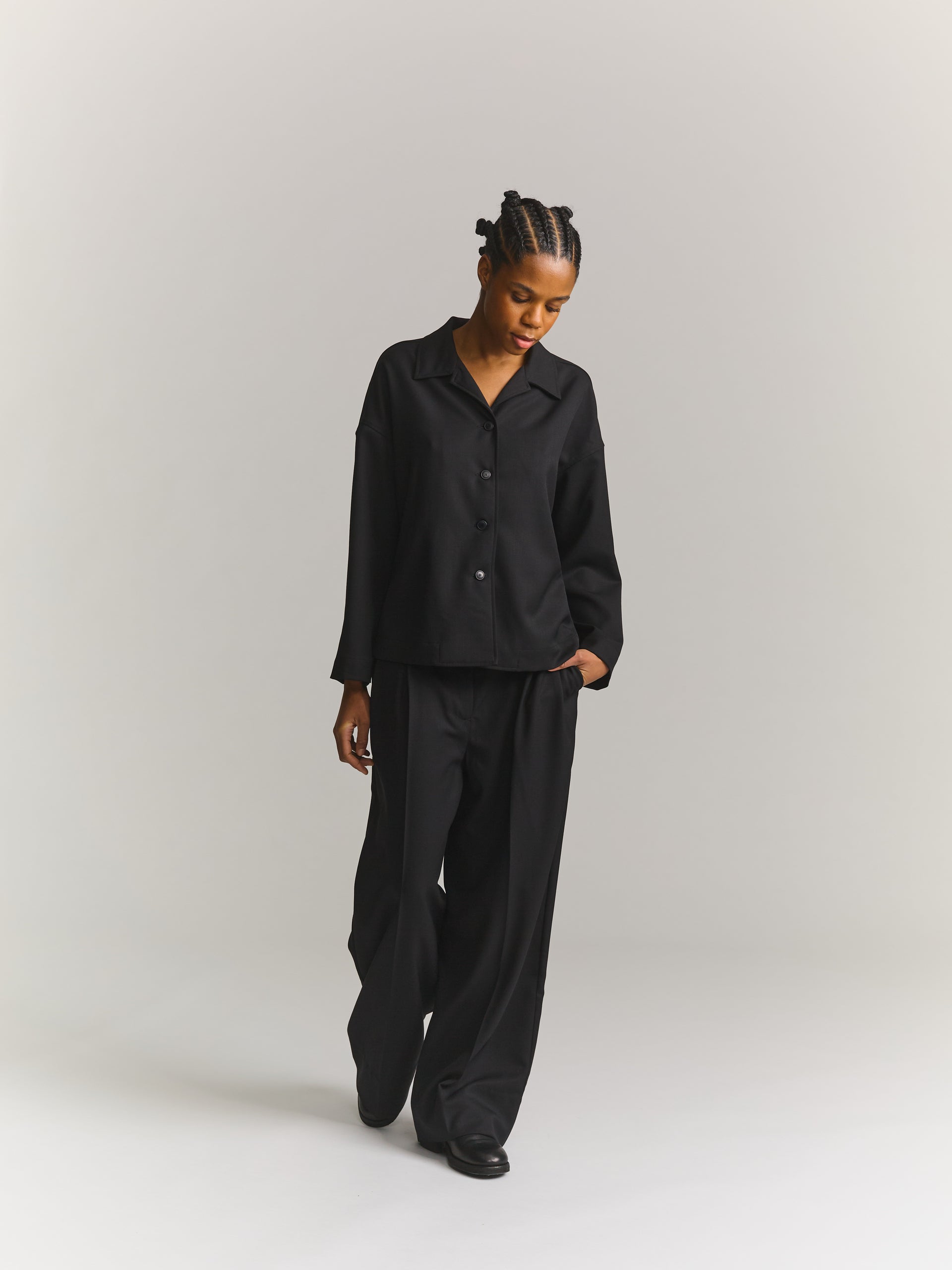 JULIETTE SHIRT - GABERDINE - BLACK