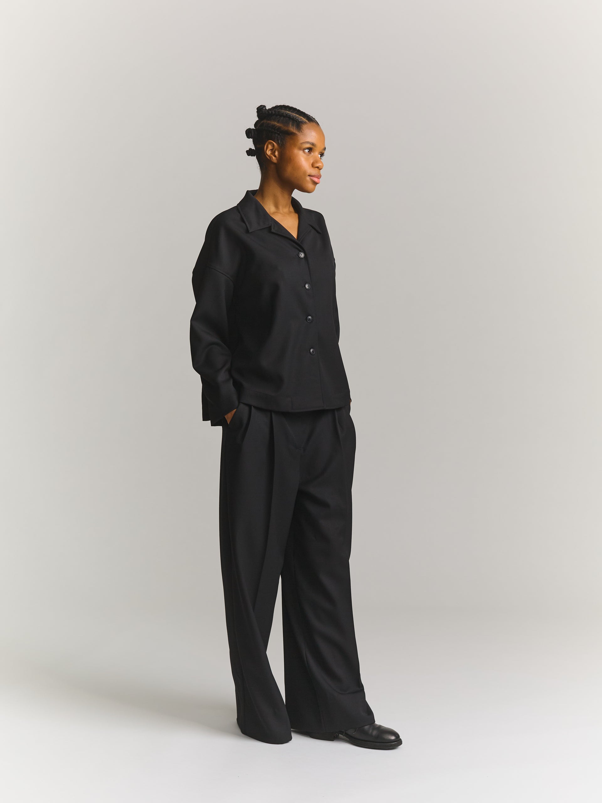 JULIETTE SHIRT - GABERDINE - BLACK