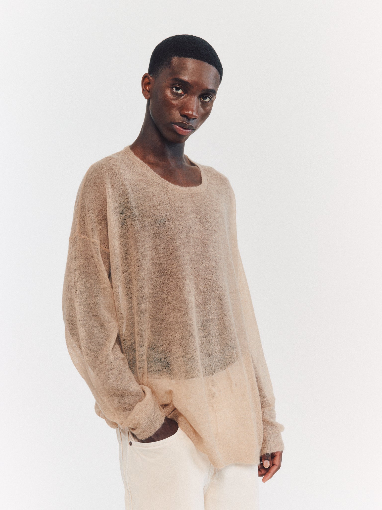 JUMPER - MOHAIR VOILE - JUTE